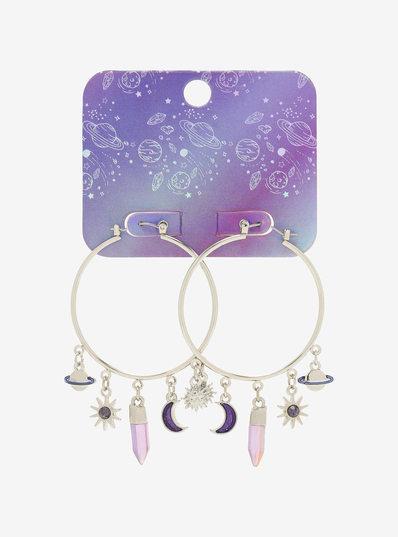 Celestial Charms Hoop Earrings, , alternate