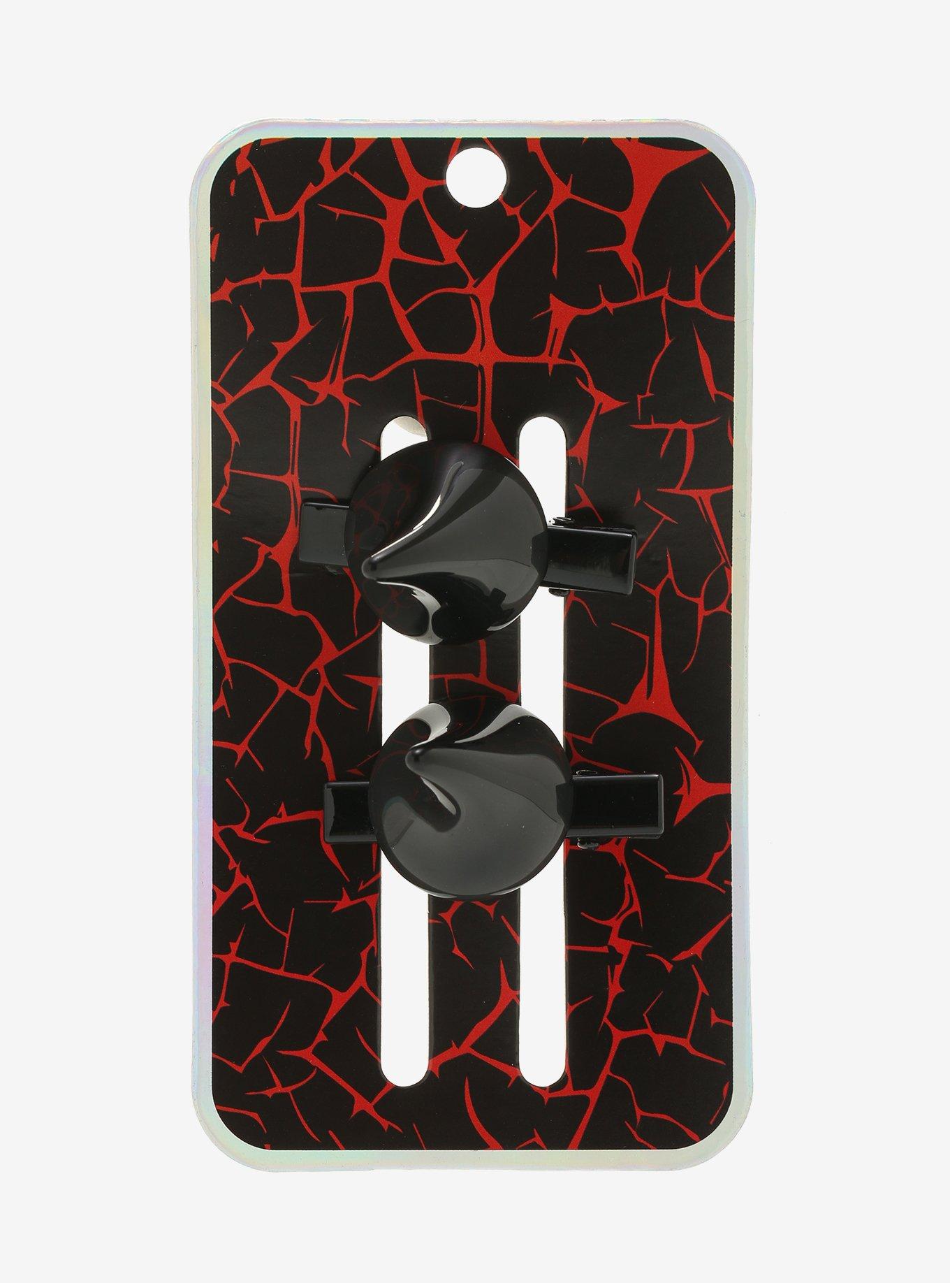 Black Mini Horns Hair Clip Set, , alternate