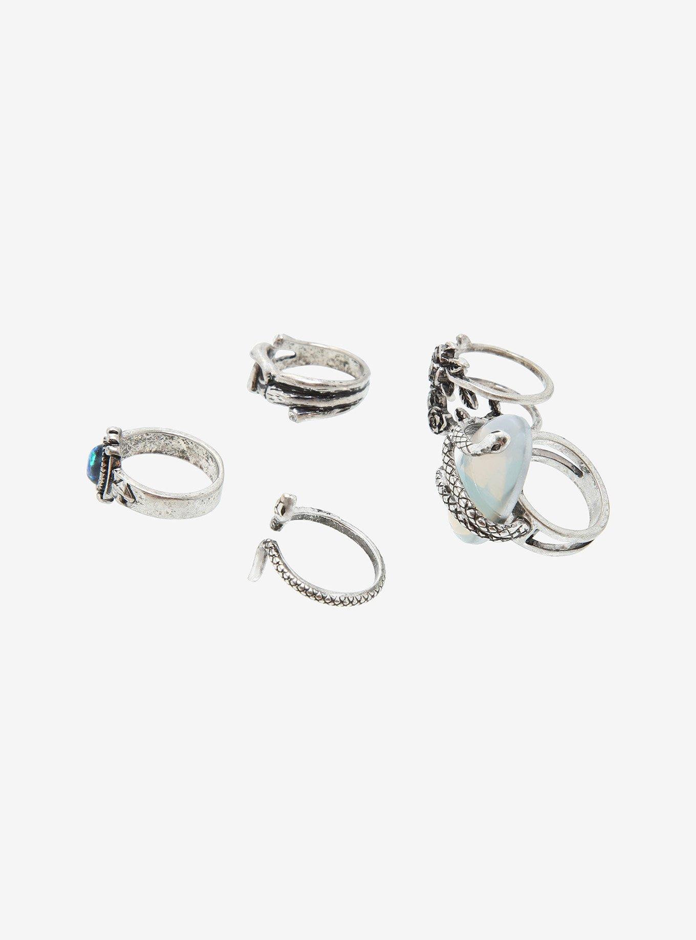 Snake Crystal Ring Set, , alternate