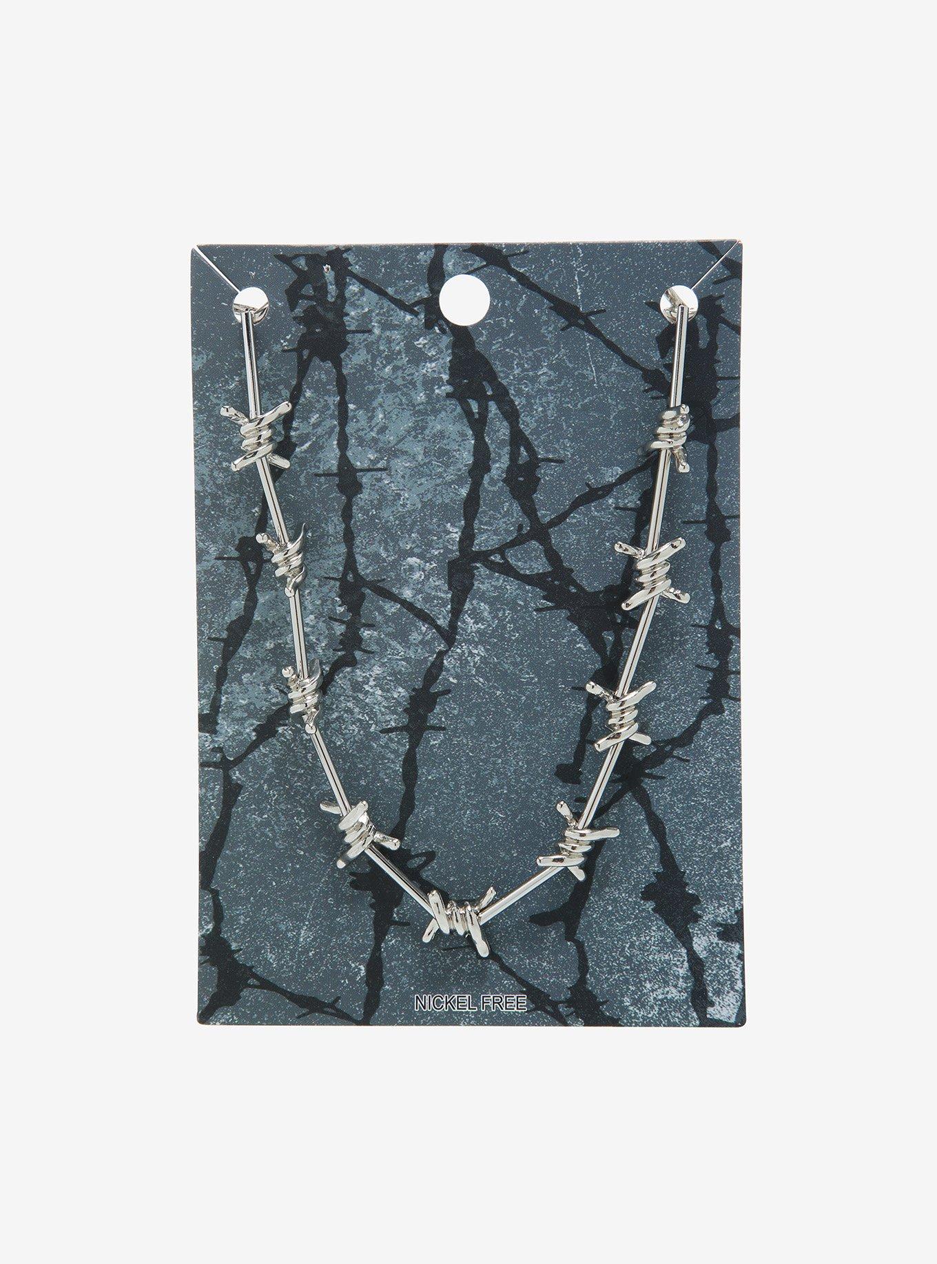Barbed Wire Bar Necklace, , alternate