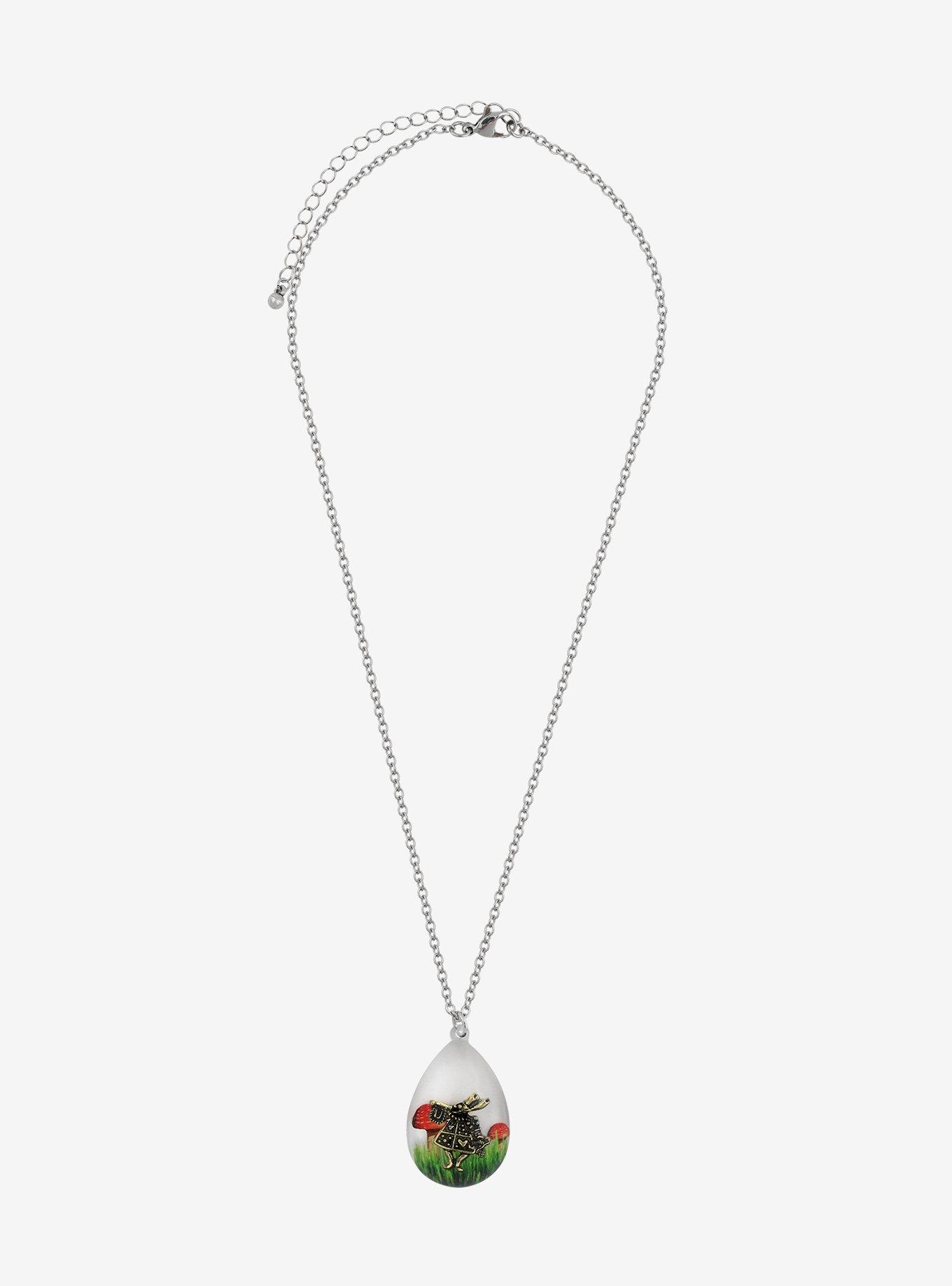 Alice In Wonderland Mushroom Rabbit Pendant Necklace, , alternate