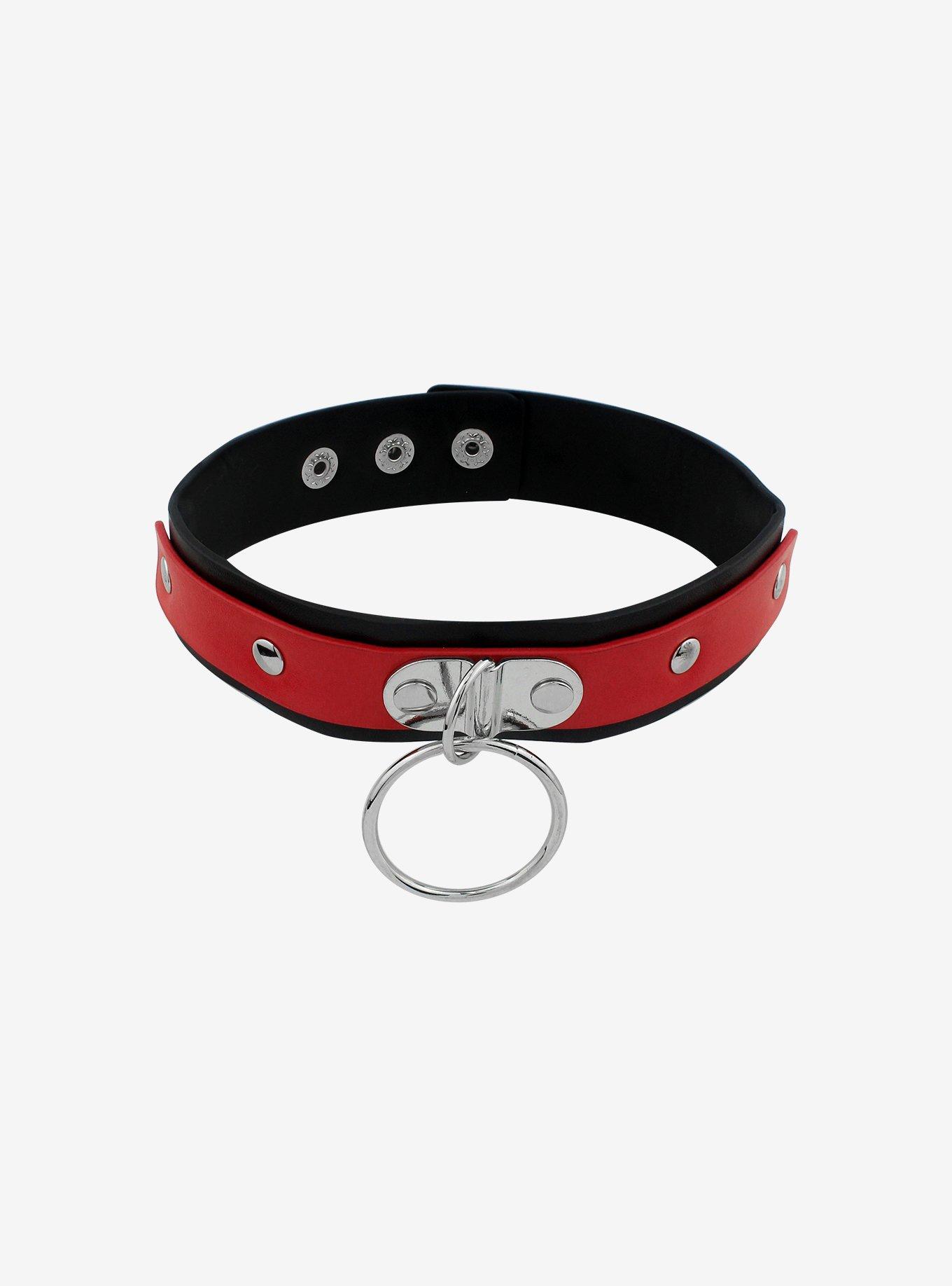Black & Red O-Ring Choker, , alternate