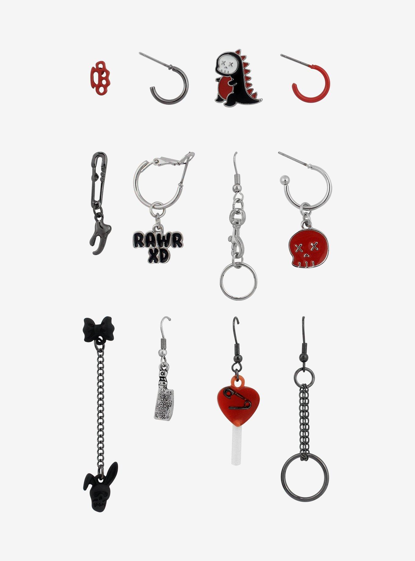 Rawr Mismatch Earrings Set, , alternate