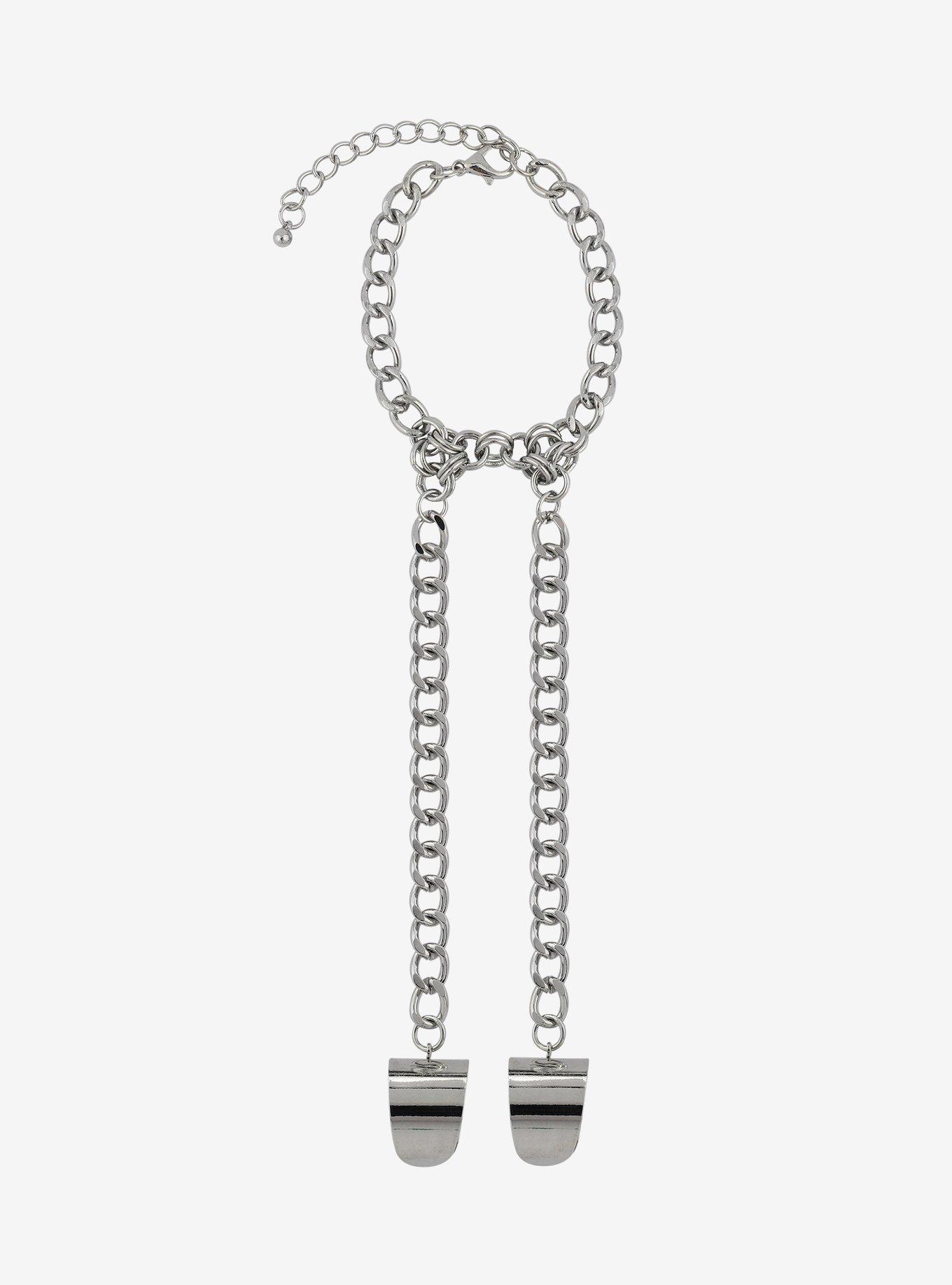 Two Finger Attached Ring Chain Bracelet, , alternate