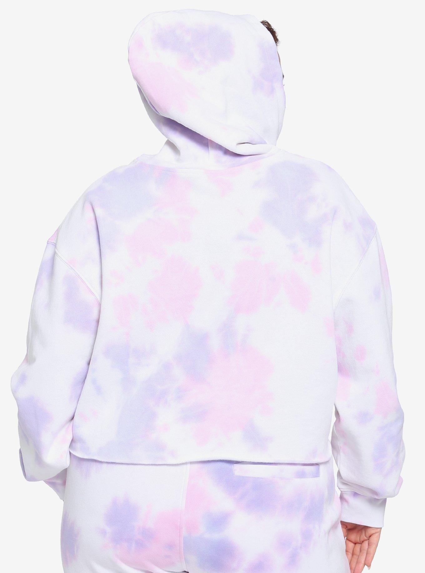 My Melody & Kuromi Pink & Purple Wash Girls Crop Hoodie Plus Size, MULTI, alternate
