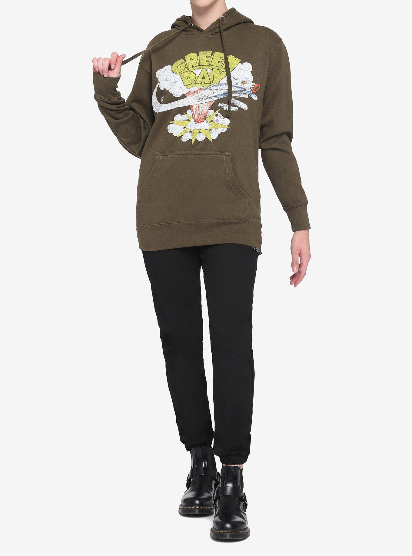 Green Day Dookie Girls Hoodie, GREEN, alternate