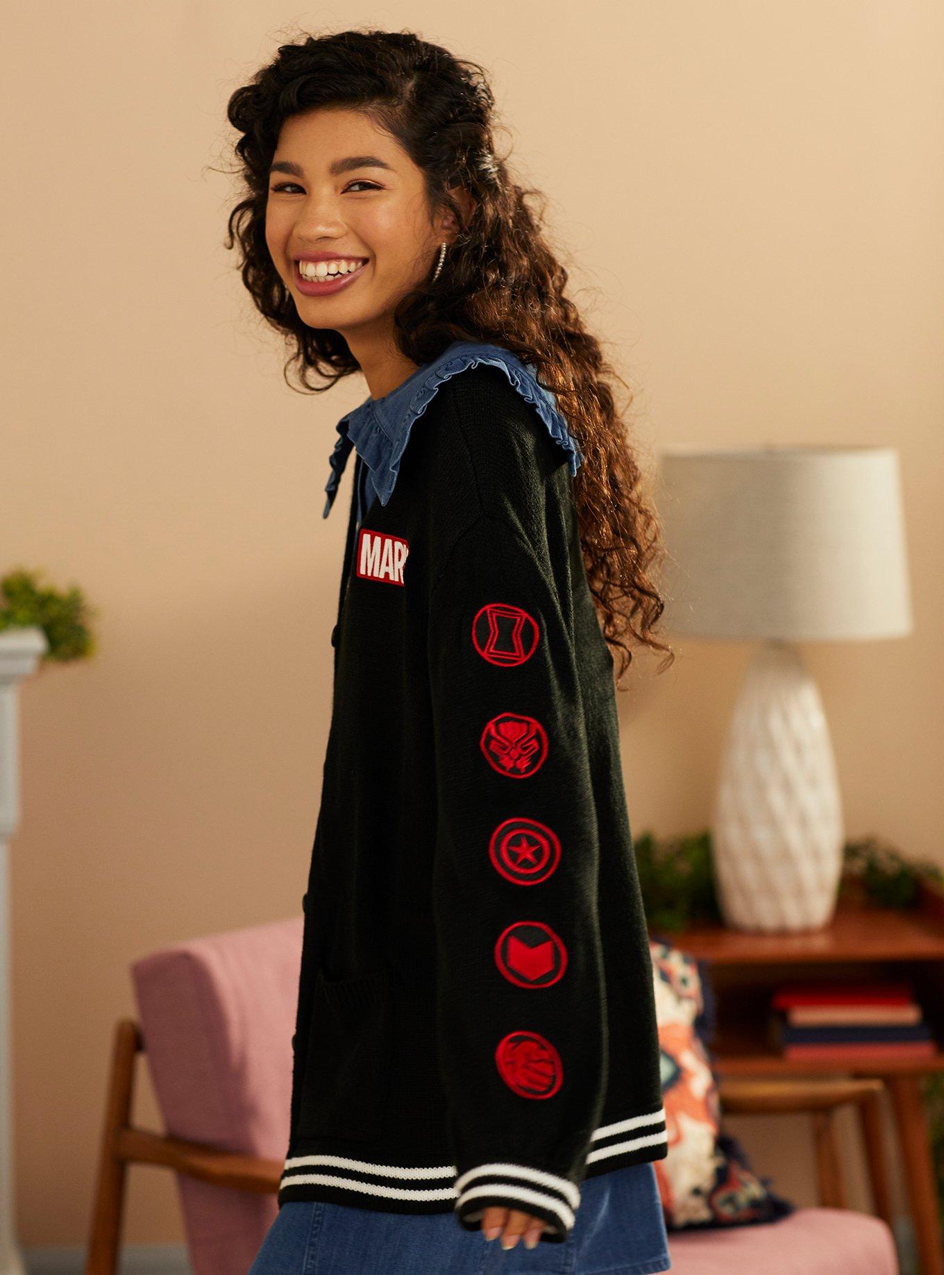 Her Universe Marvel Avengers Symbols Embroidered Cardigan Her Universe Exclusive, MULTI, alternate
