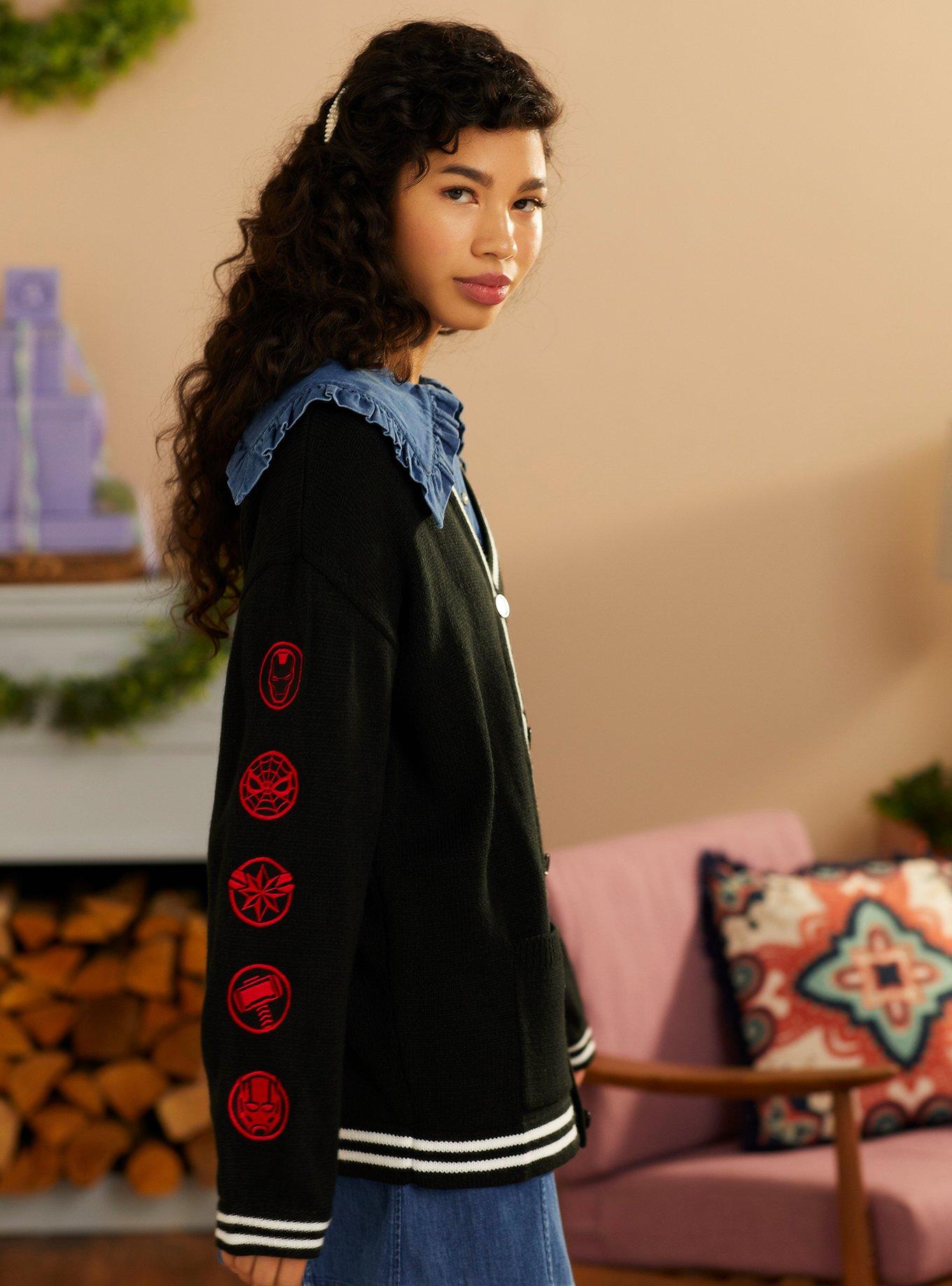 Her Universe Marvel Avengers Symbols Embroidered Cardigan Her Universe Exclusive, MULTI, alternate