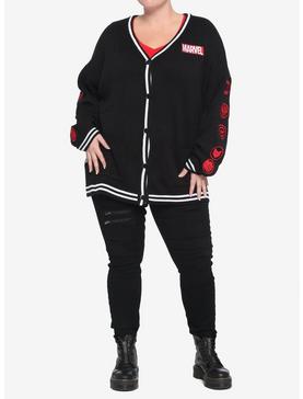 Her Universe Marvel Avengers Symbols Embroidered Open Cardigan Plus Size Her Universe Exclusive, , hi-res