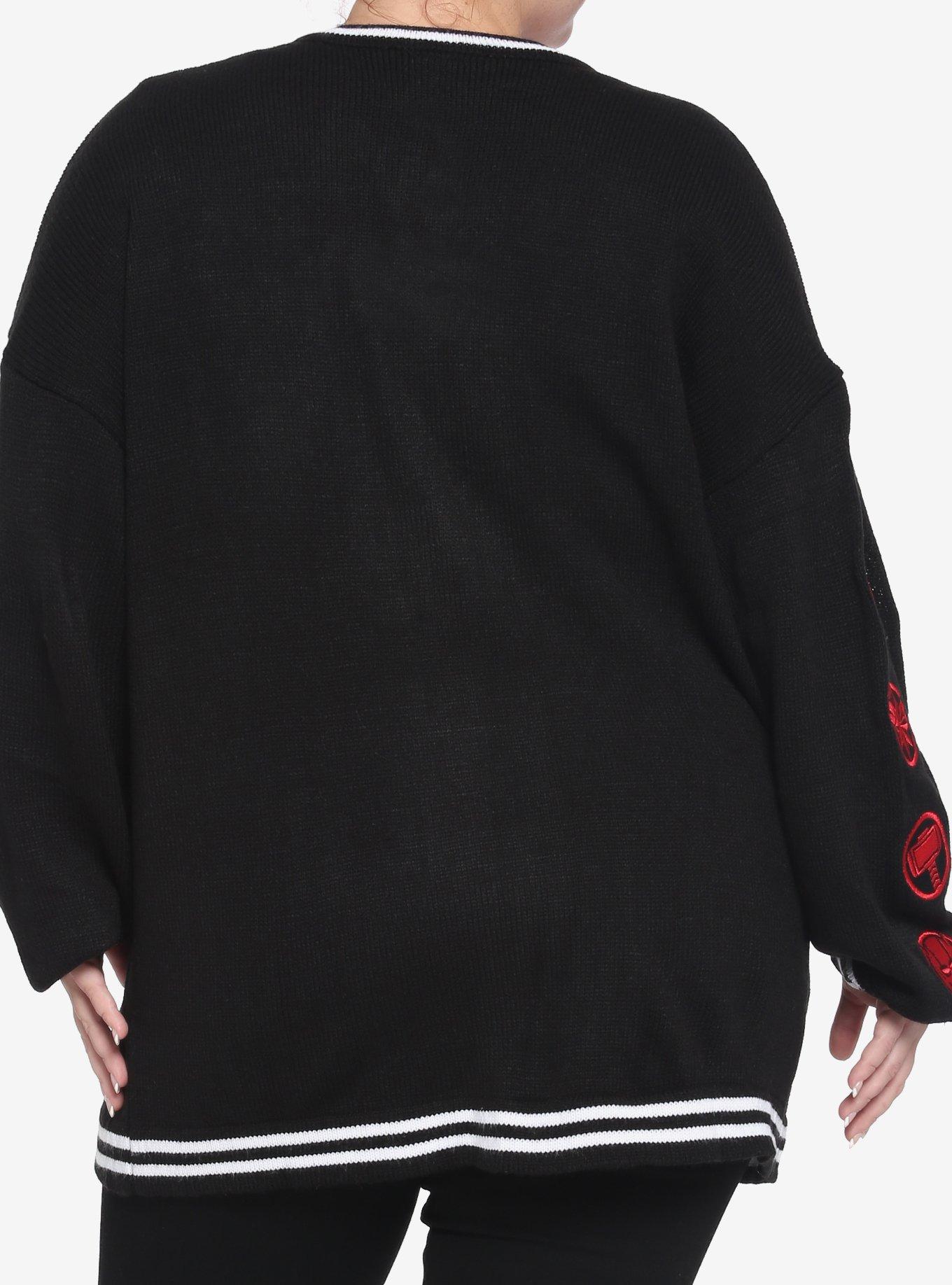Her Universe Marvel Avengers Symbols Embroidered Open Cardigan Plus Size Her Universe Exclusive, MULTI, alternate