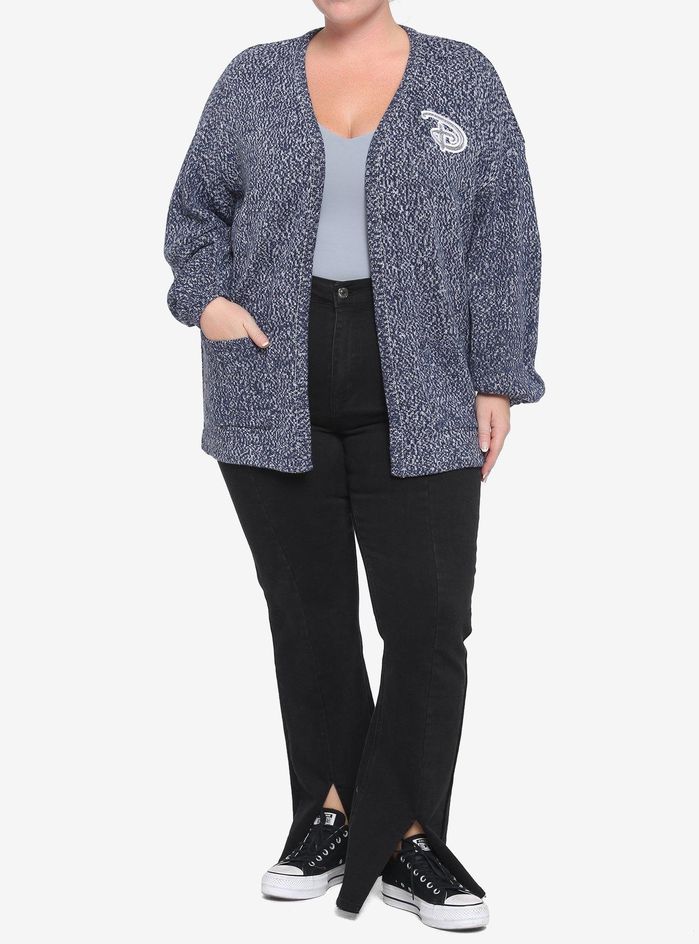 Her Universe Disney Logo Marled Open Cardigan Plus Size Her Universe Exclusive, MULTI, alternate