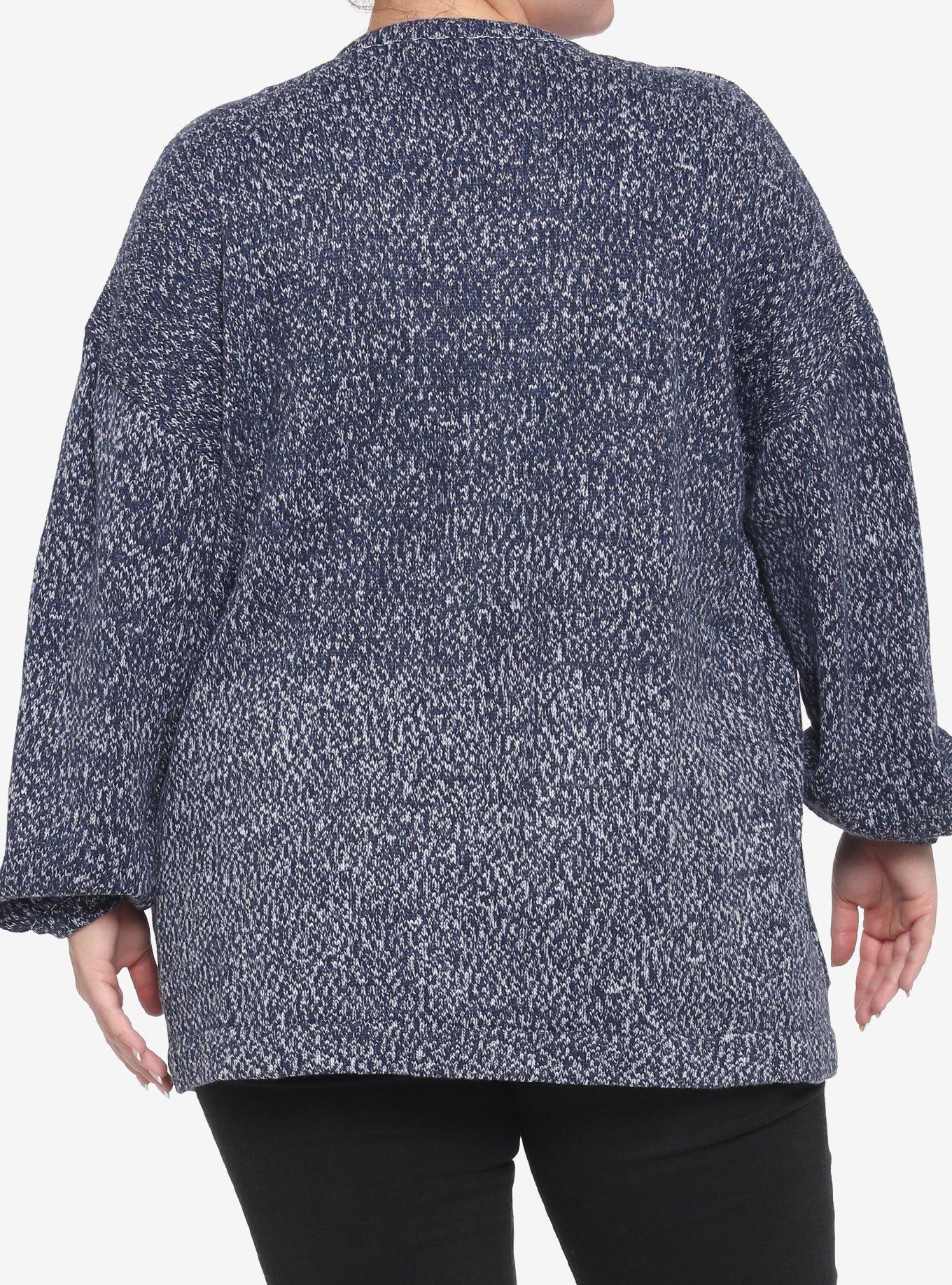 Her Universe Disney Logo Marled Open Cardigan Plus Size Her Universe Exclusive, MULTI, alternate