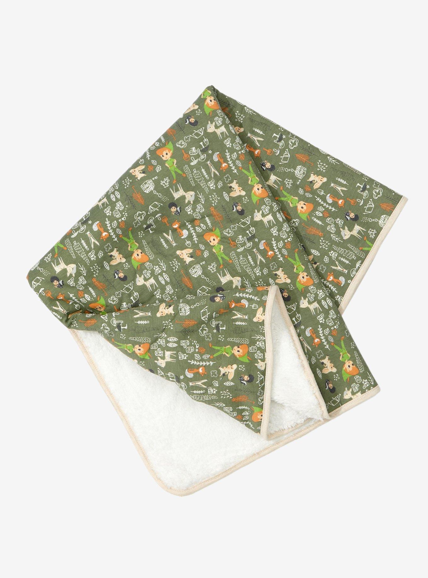 Disney Peter Pan Chibi Characters Allover Print Swaddle Blanket - BoxLunch Exclusive, , alternate