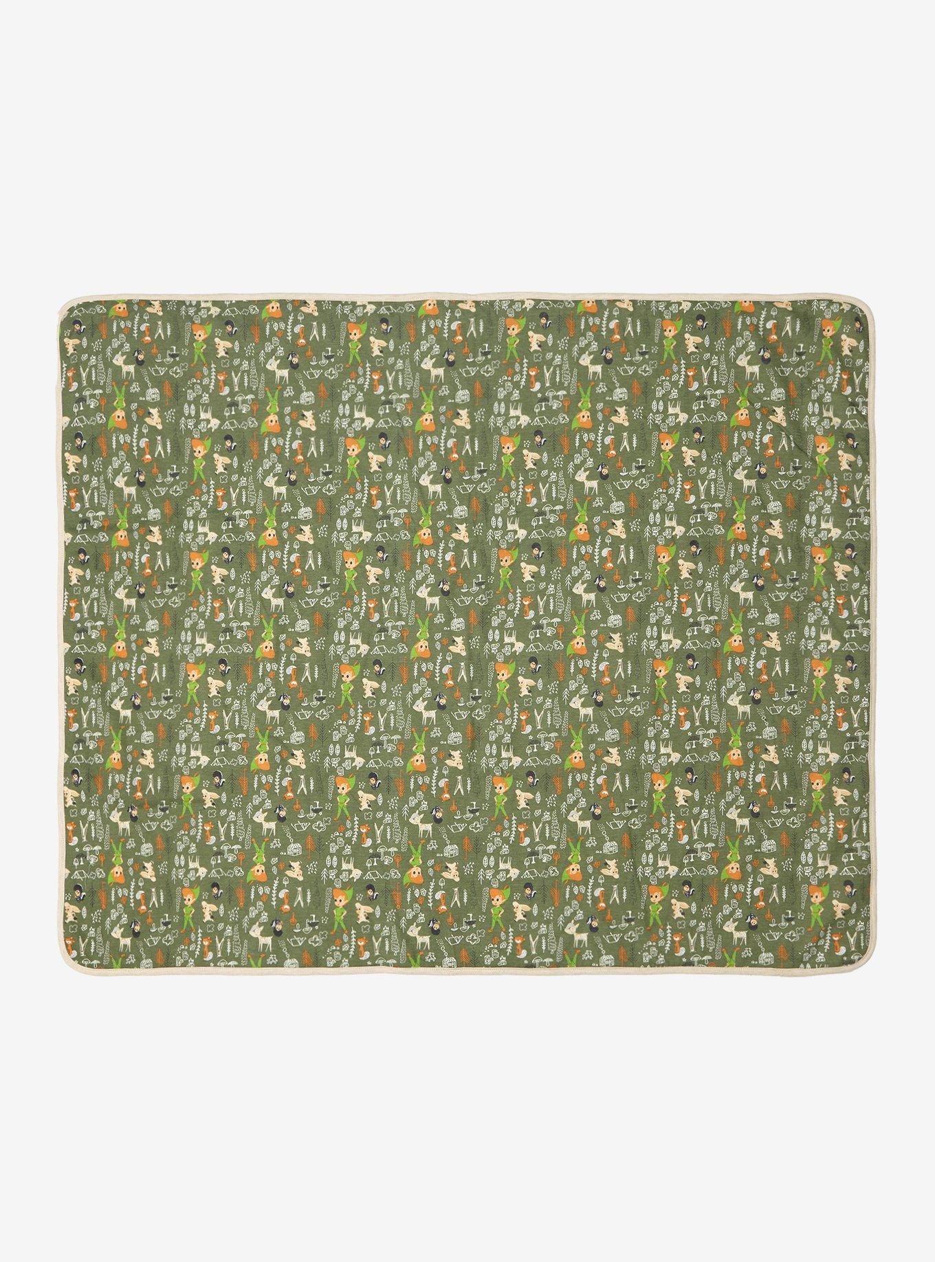 Disney Peter Pan Chibi Characters Allover Print Swaddle Blanket - BoxLunch Exclusive, , alternate