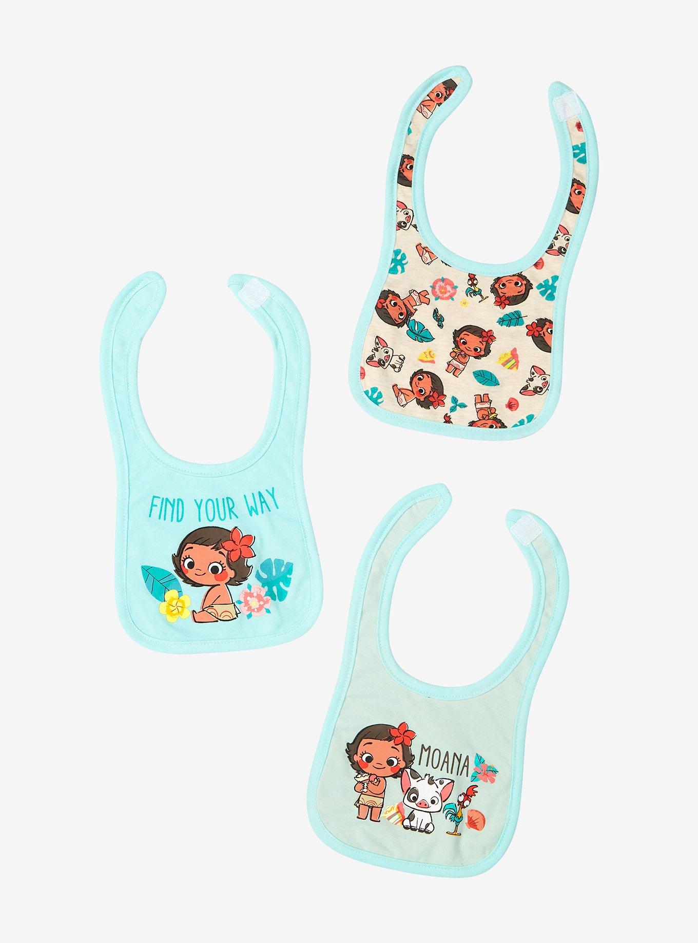 Disney Moana Tropical Icons Infant Bib Set - BoxLunch Exclusive, , alternate