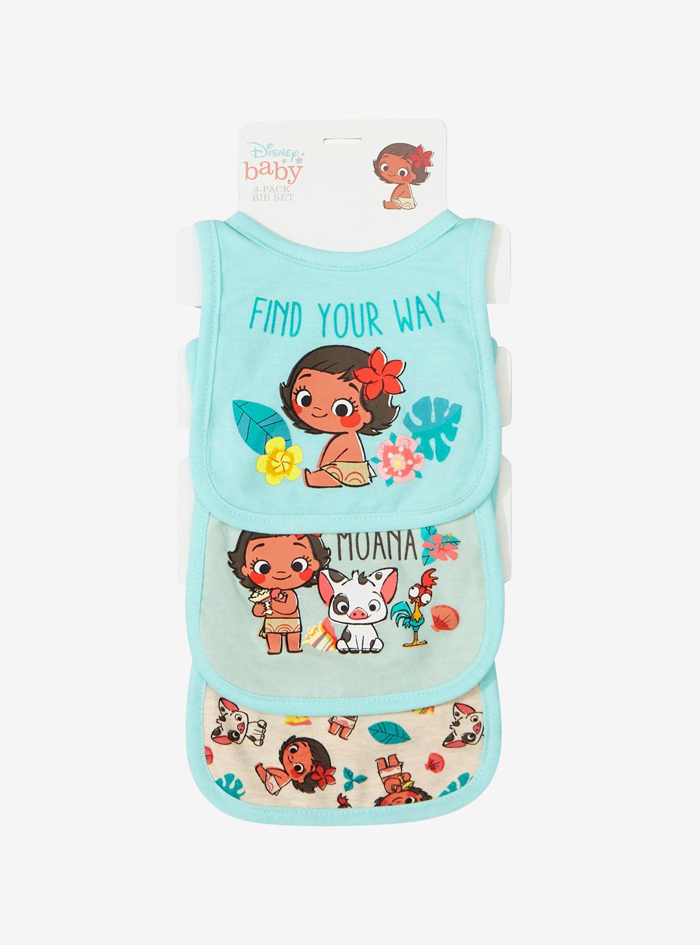 Disney Moana Tropical Icons Infant Bib Set - BoxLunch Exclusive, , alternate
