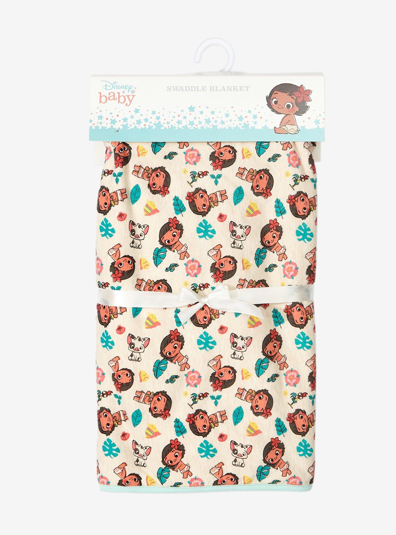 Disney Moana Tropical Icons Allover Print Baby Blanket - BoxLunch Exclusive, , alternate
