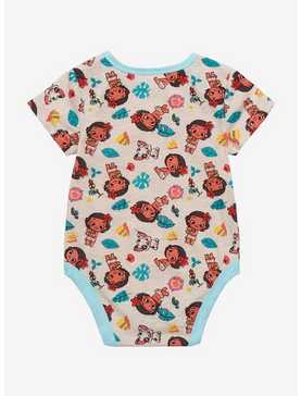 Disney Moana Tropical Icons Allover Print Infant One-Piece - BoxLunch Exclusive, , hi-res