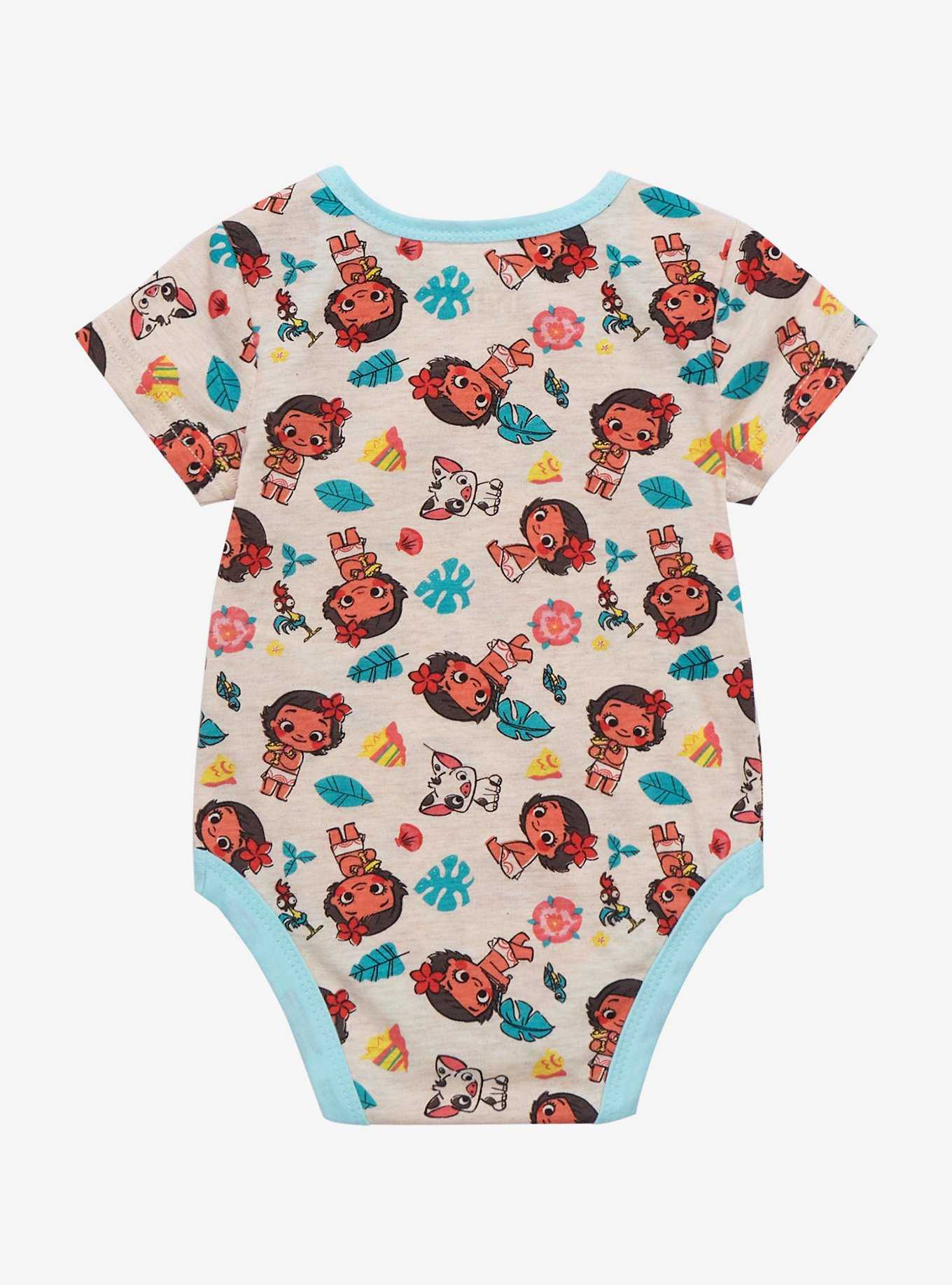 Disney Moana Tropical Icons Allover Print Infant One-Piece - BoxLunch Exclusive, , hi-res