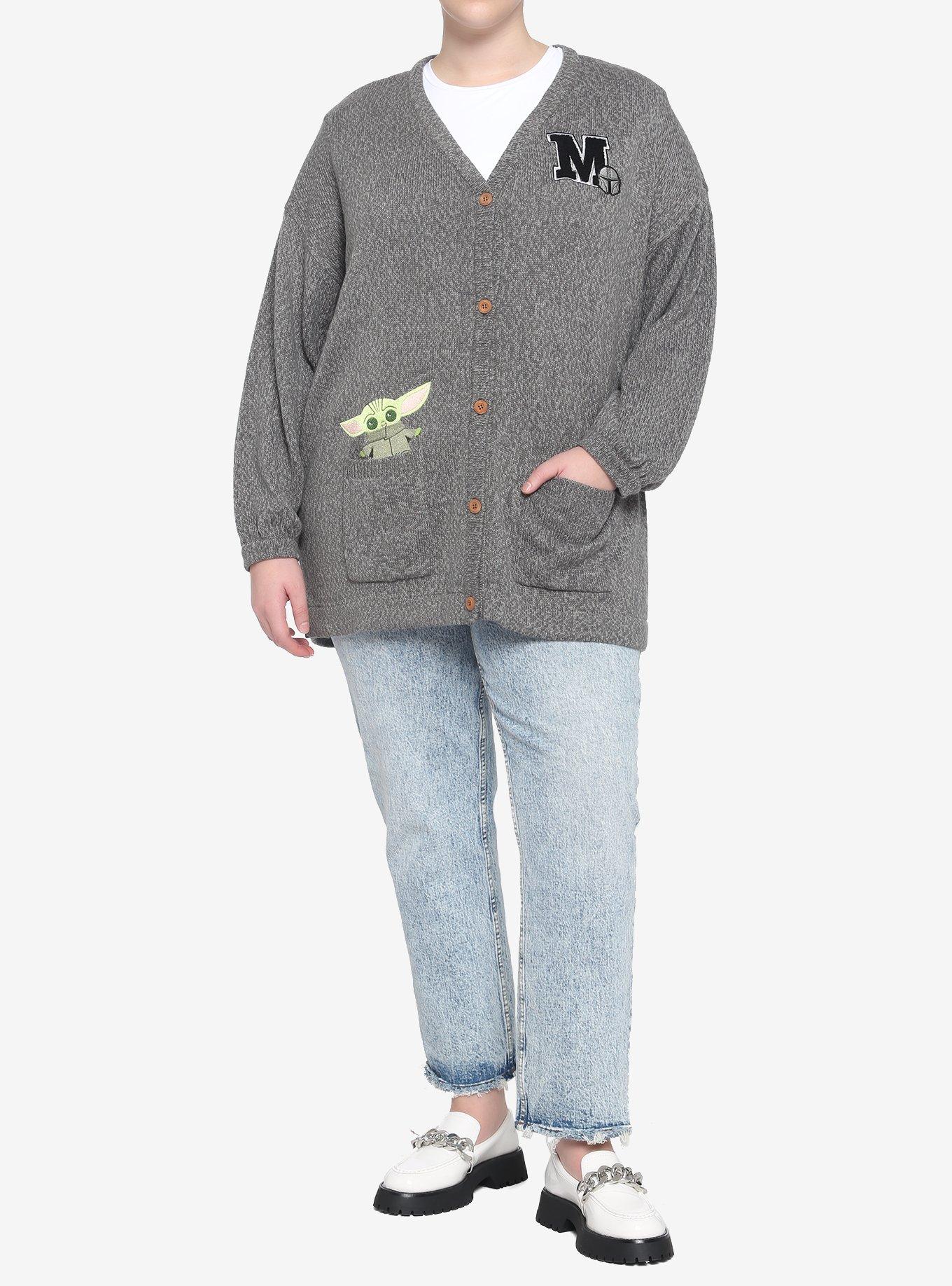 Her Universe Star Wars The Mandalorian Grey Cardigan Plus Size, MULTI, alternate