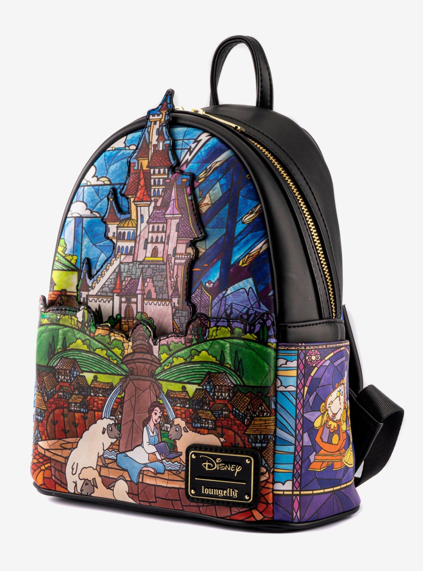 Loungefly Beauty and The Beast Stained-Glass Window Mini Backpack