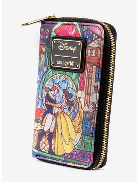 Loungefly Disney Beauty And The Beast Stained Glass Zip Wallet, , hi-res