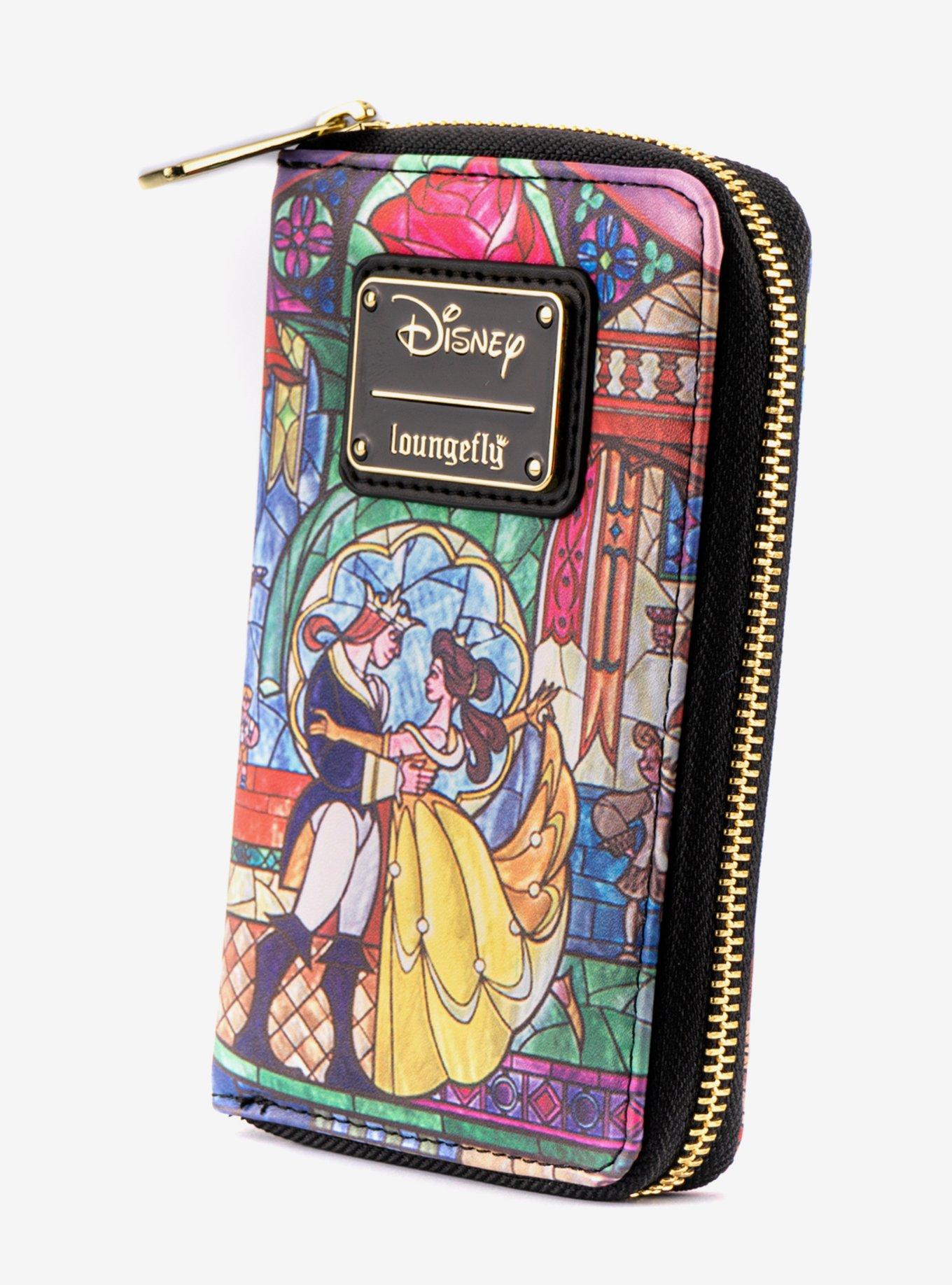 Loungefly Disney Beauty And The Beast Stained Glass Zip Wallet, , alternate