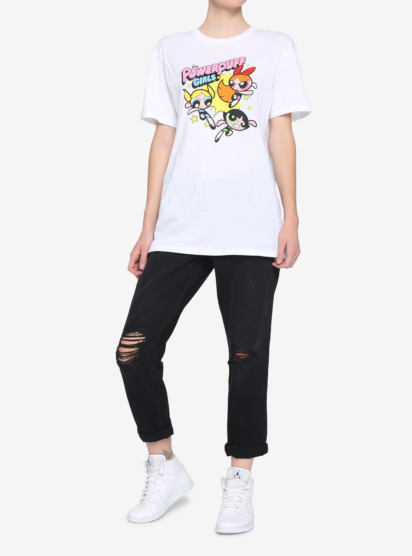 The Powerpuff Girls Trio Boyfriend Fit Girls T-Shirt, MULTI, alternate