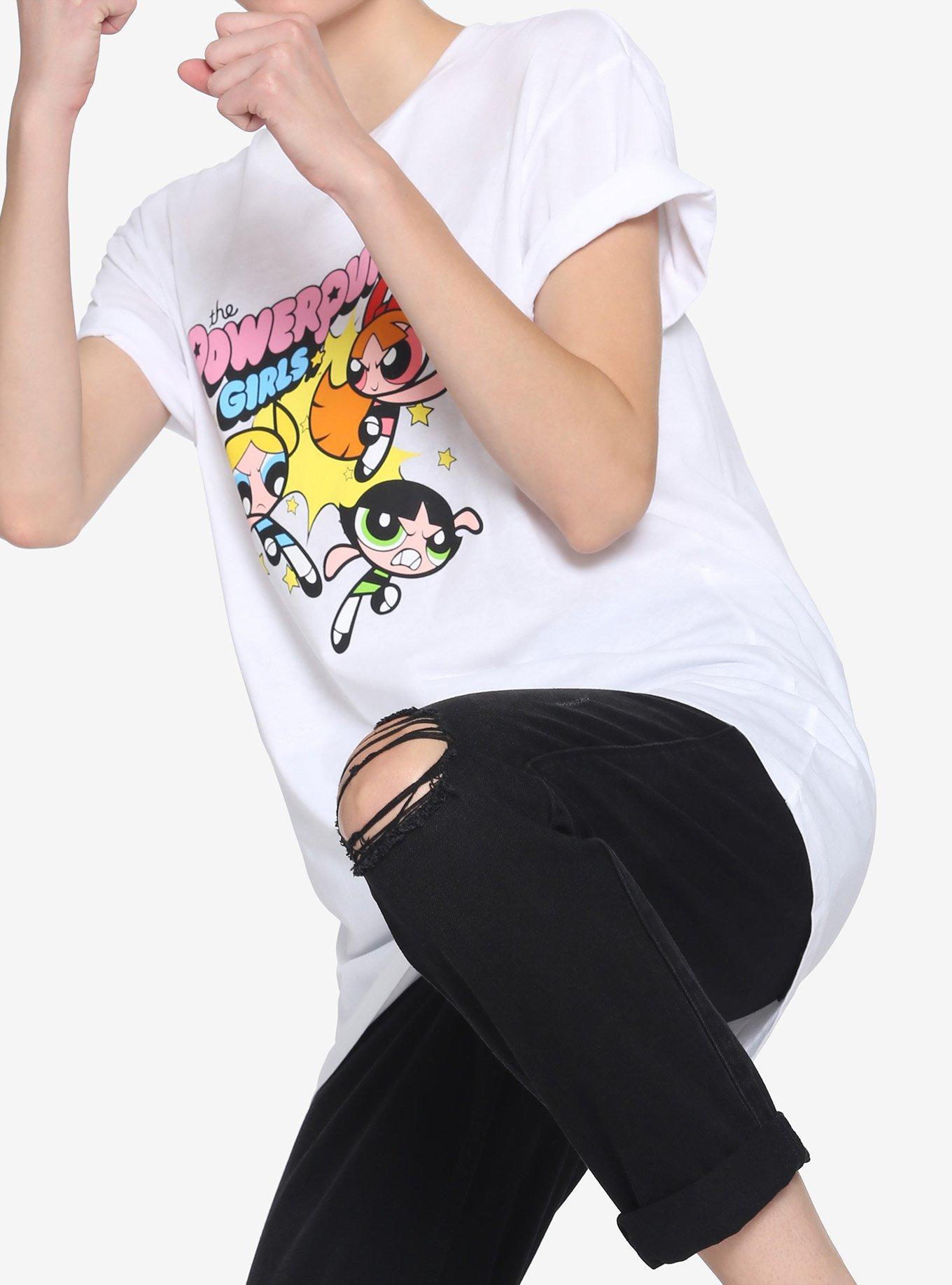 The Powerpuff Girls Trio Boyfriend Fit Girls T-Shirt, MULTI, alternate