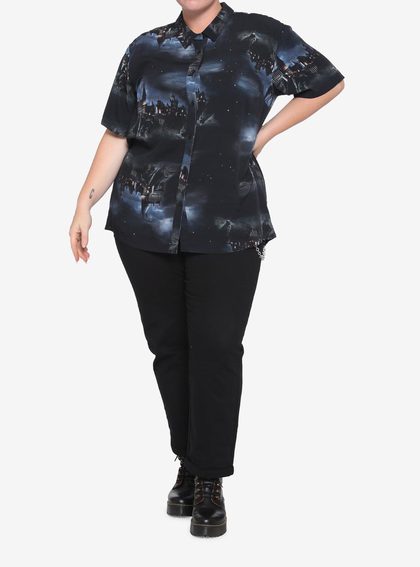 Harry Potter Hogwarts Woven Button-Up Plus Size, MULTI, alternate