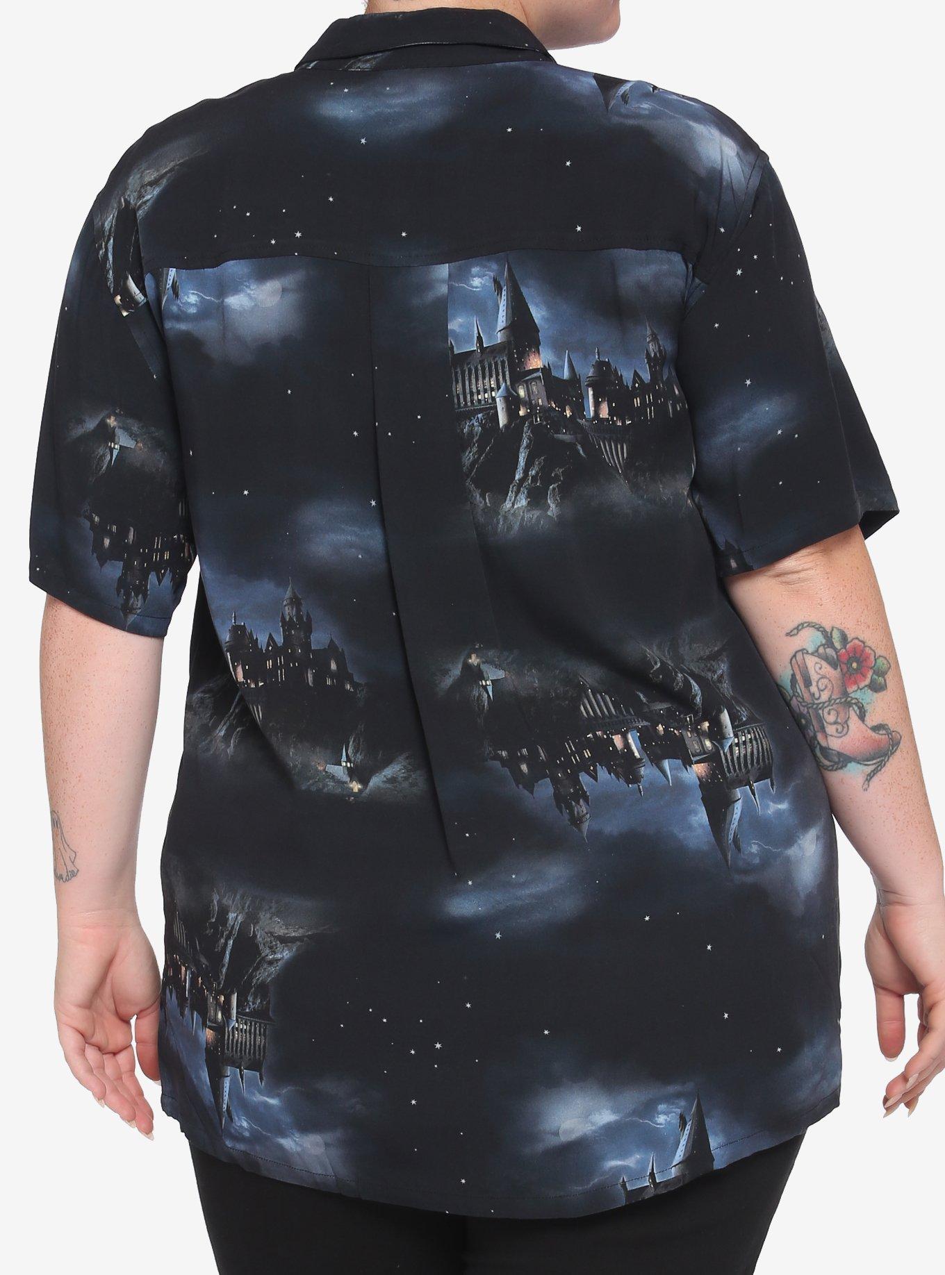 Harry Potter Hogwarts Woven Button-Up Plus Size, MULTI, alternate
