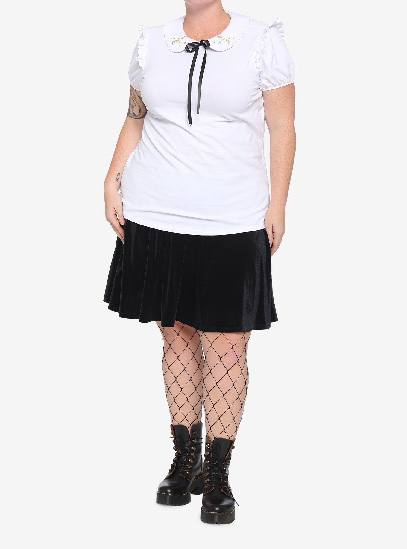 Harry Potter Embroidered Key Collar Top Plus Size, MULTI, alternate