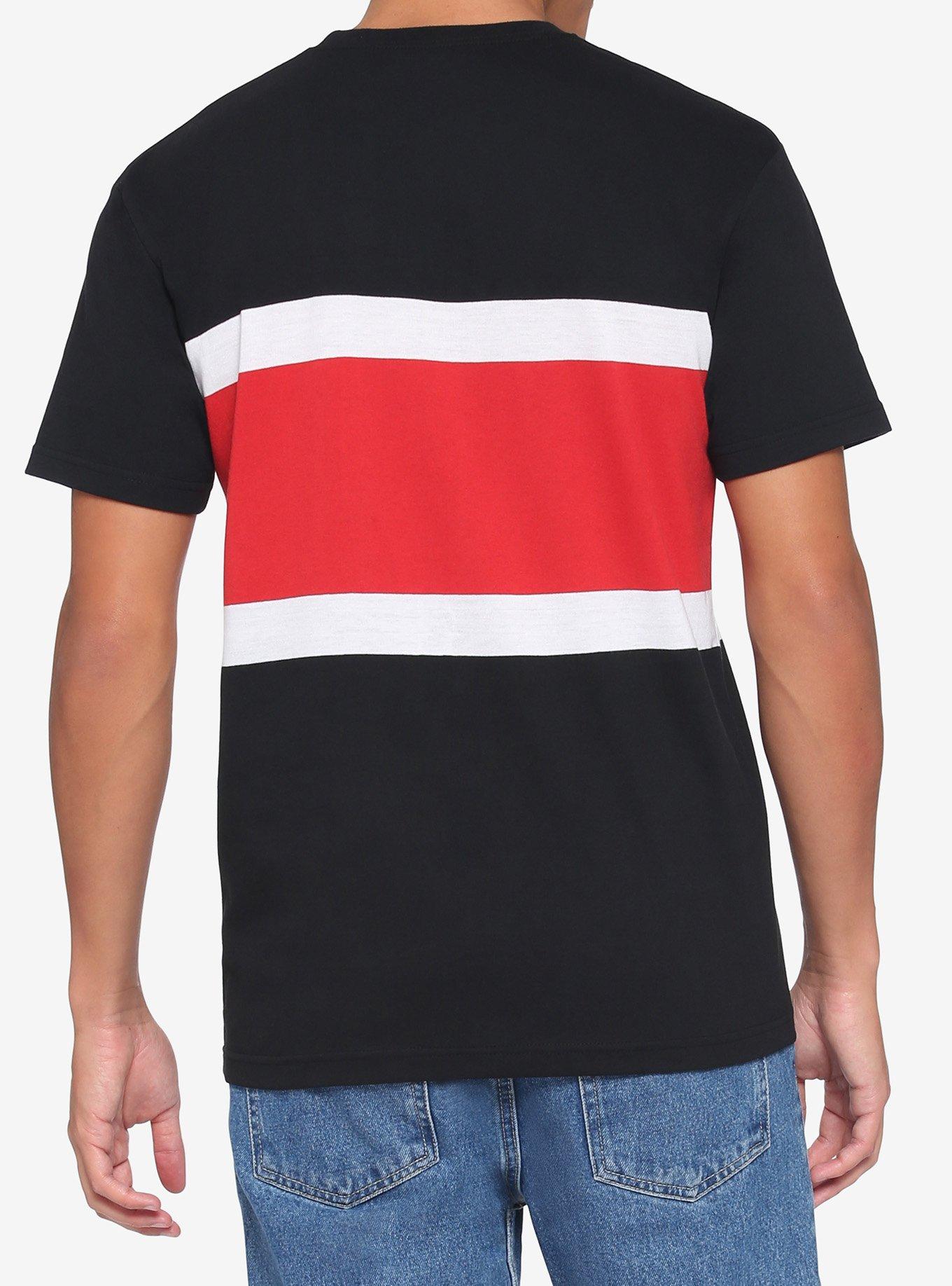 Red & White Stripe T-Shirt, BLACK  RED, alternate
