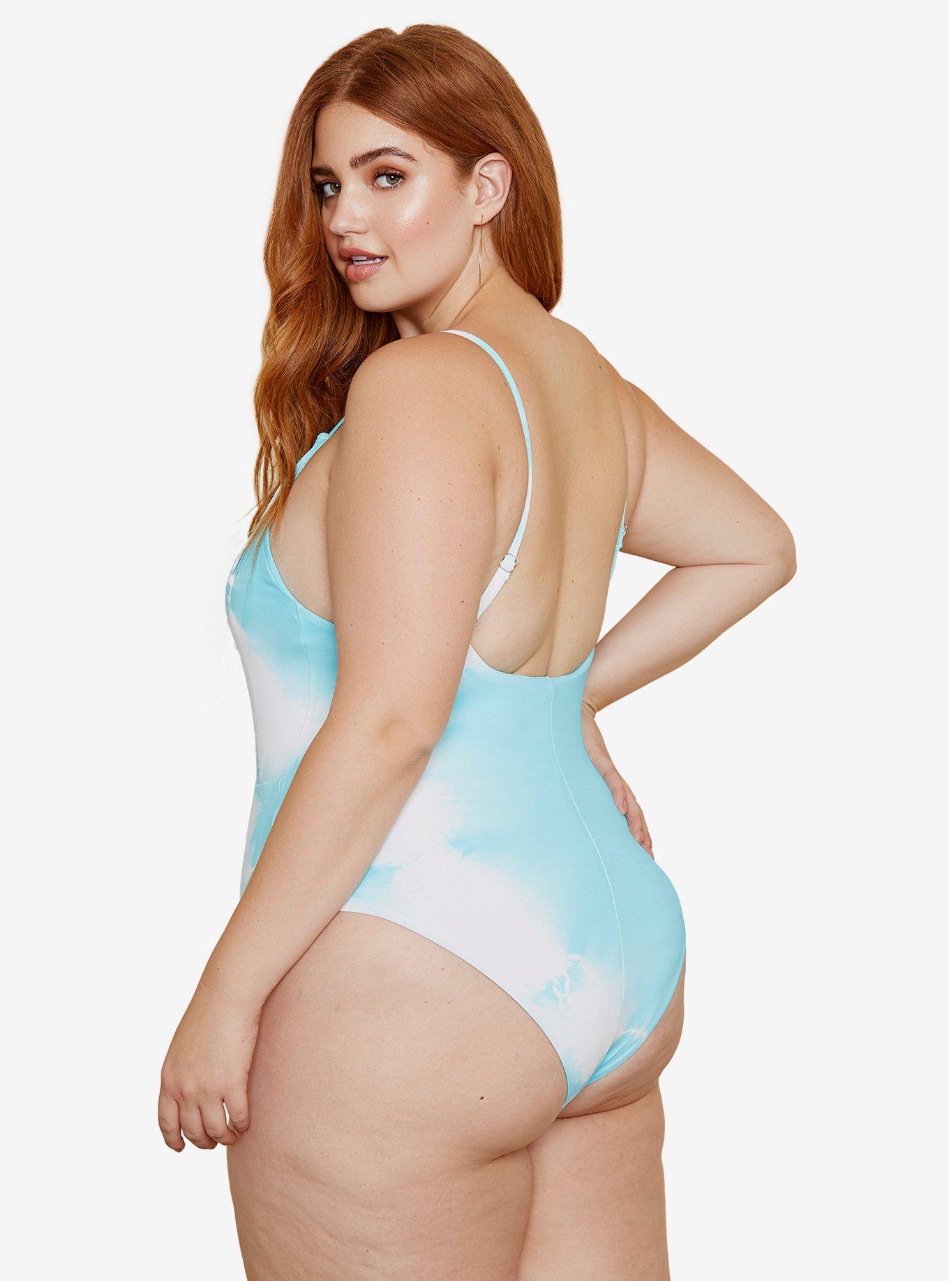 Dippin' Daisy's Bliss Swimsuit Crystal Tie Dye Plus Size, BLUE, alternate