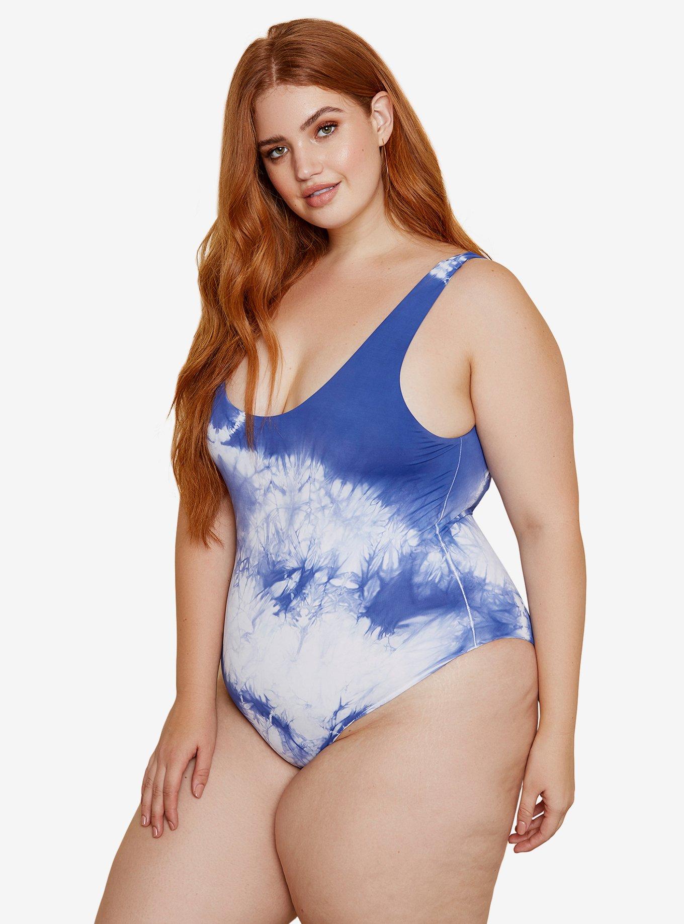 Dippin' Daisy's Serene Swimsuit Baja Tie Dye Plus Size, BLUE, alternate