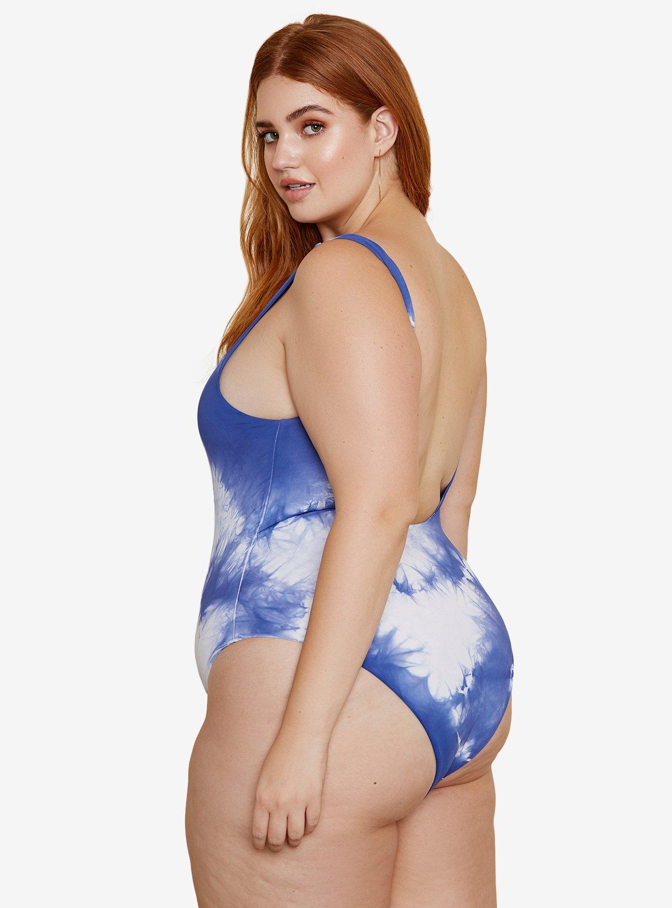 Dippin' Daisy's Serene Swimsuit Baja Tie Dye Plus Size, BLUE, alternate