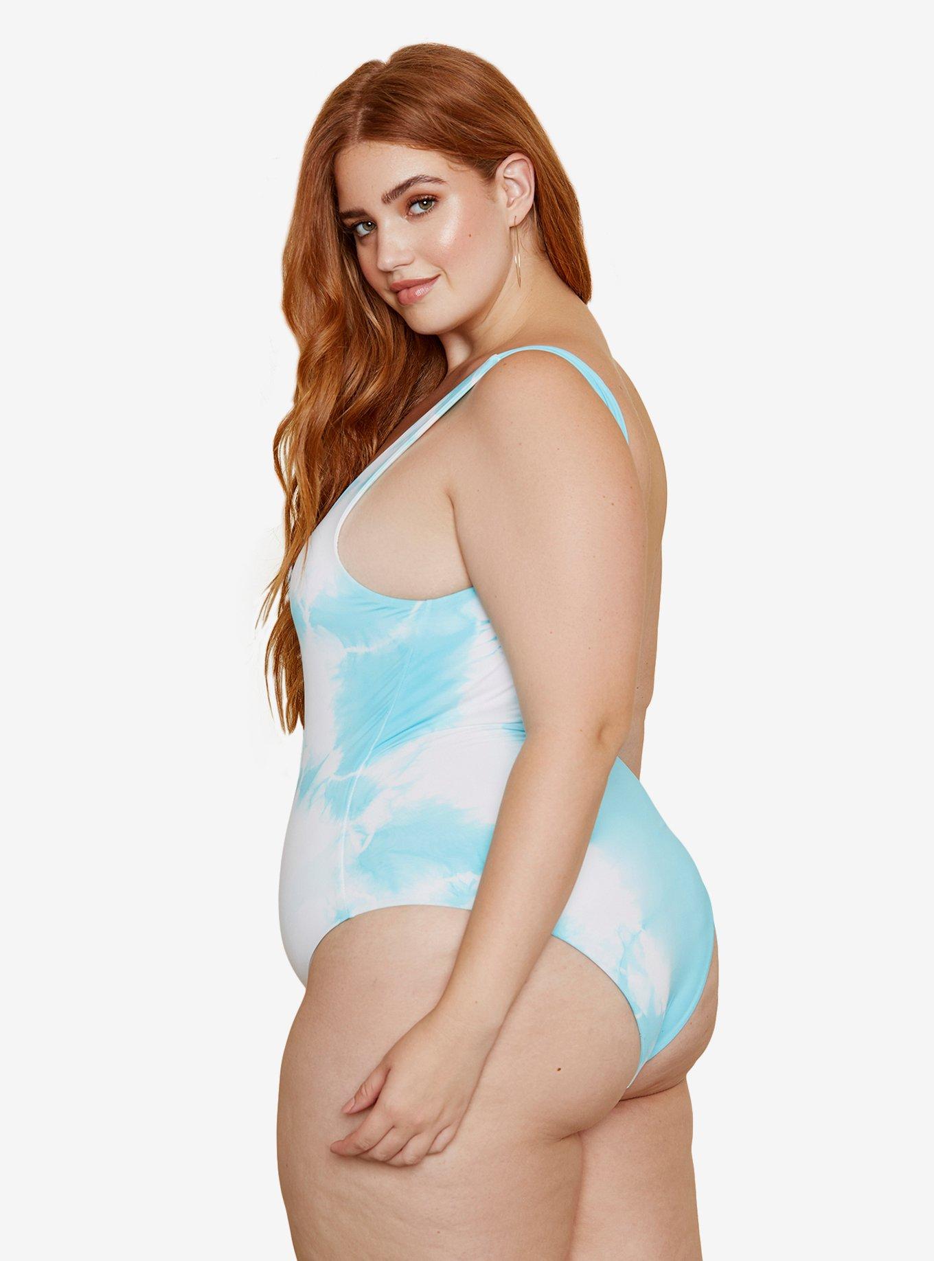 Dippin' Daisy's Serene Swimsuit Crystal Tie Dye Plus Size, BLUE, alternate