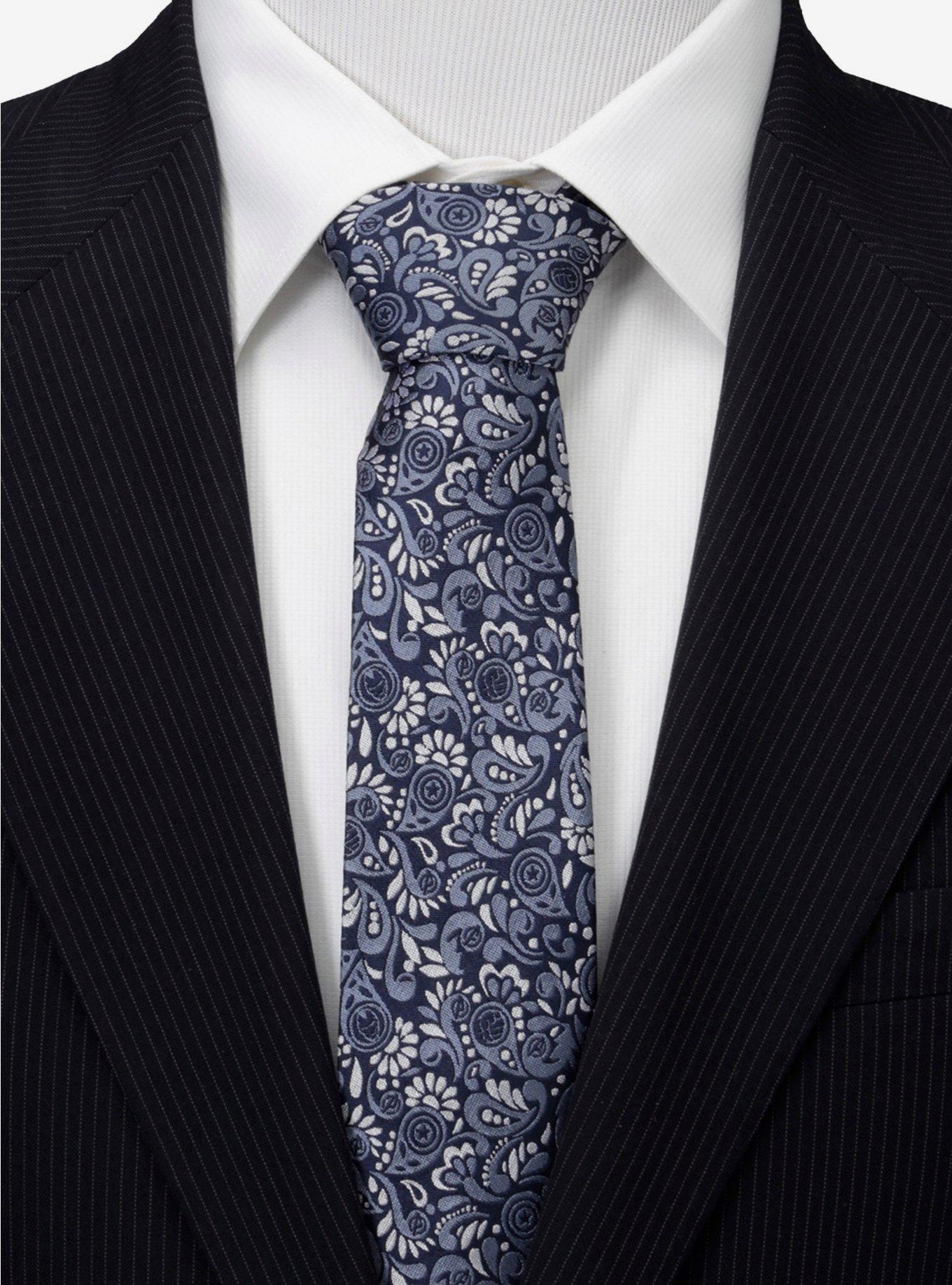 Marvel Avengers Paisley Icons Navy Tie, , alternate