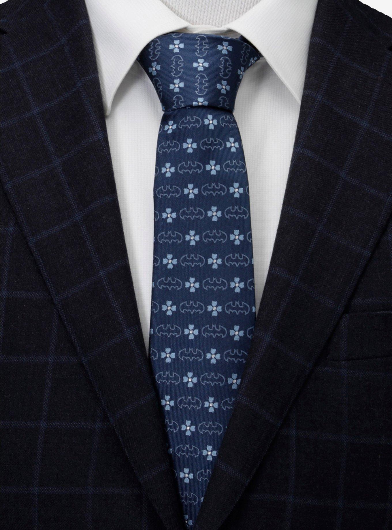 DC Comics Batman Floral Navy Tie, , alternate