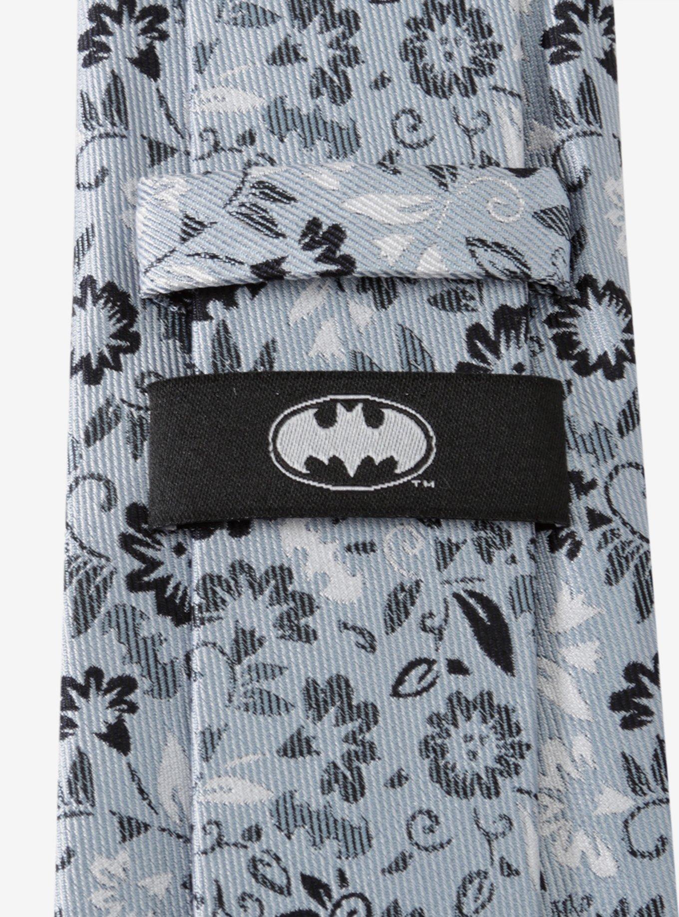 DC Comics Batman Patterned Floral Blue Tie, , alternate