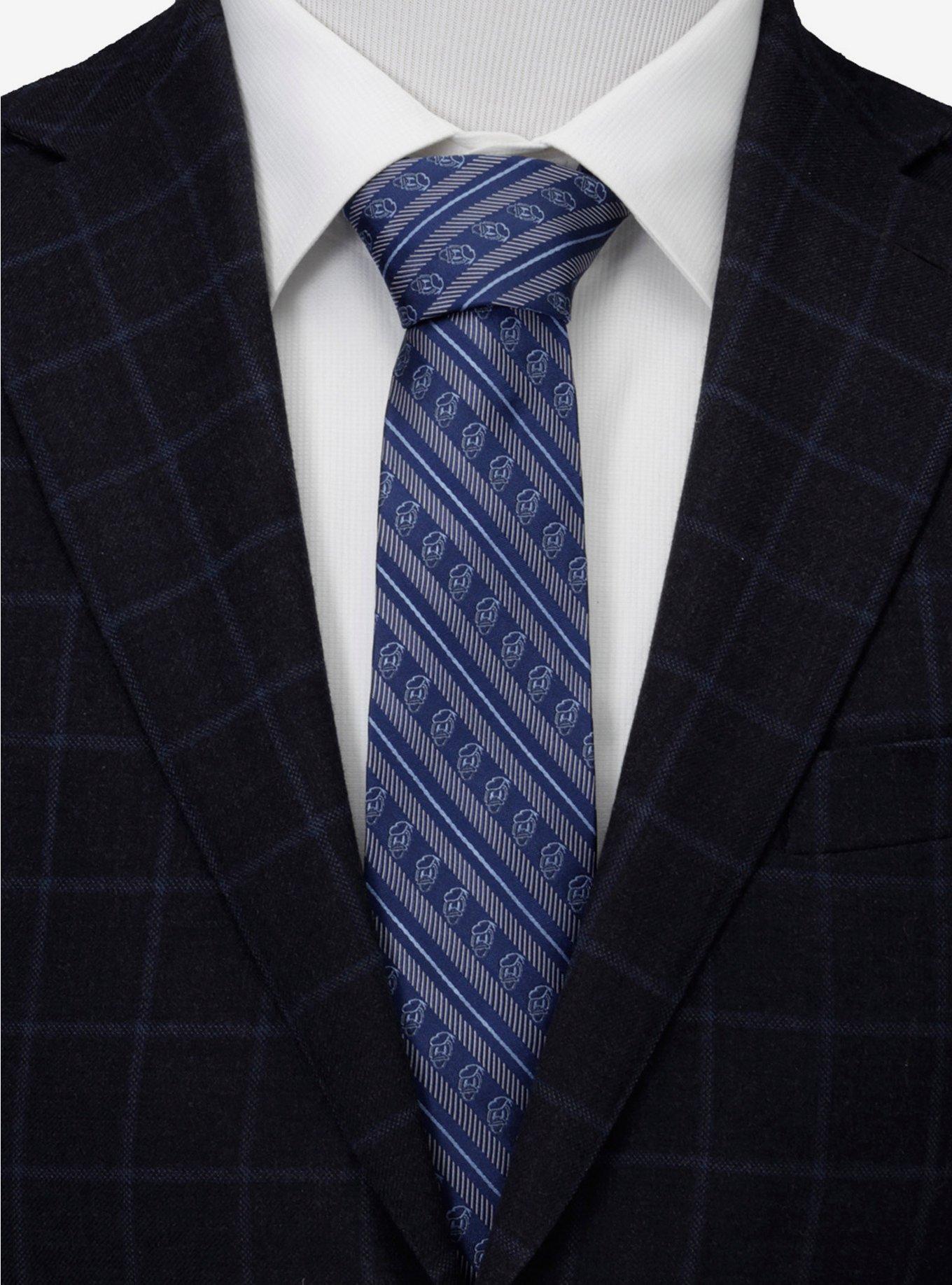 Disney Donald Duck Striped Blue Tie, , alternate