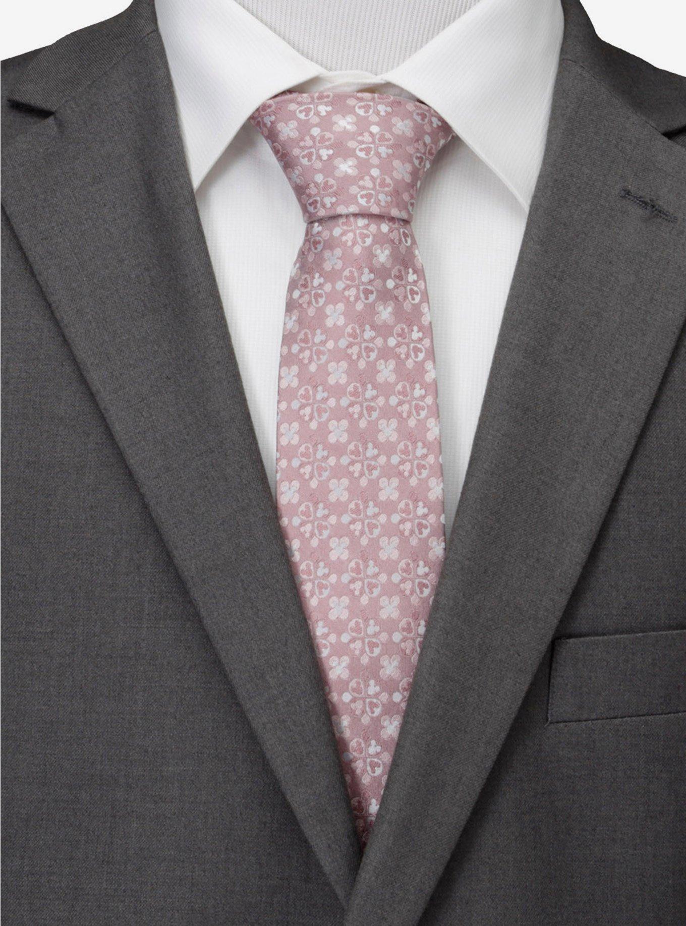 Disney Mickey Mouse Silhouette Blossom Pink Tie, , alternate