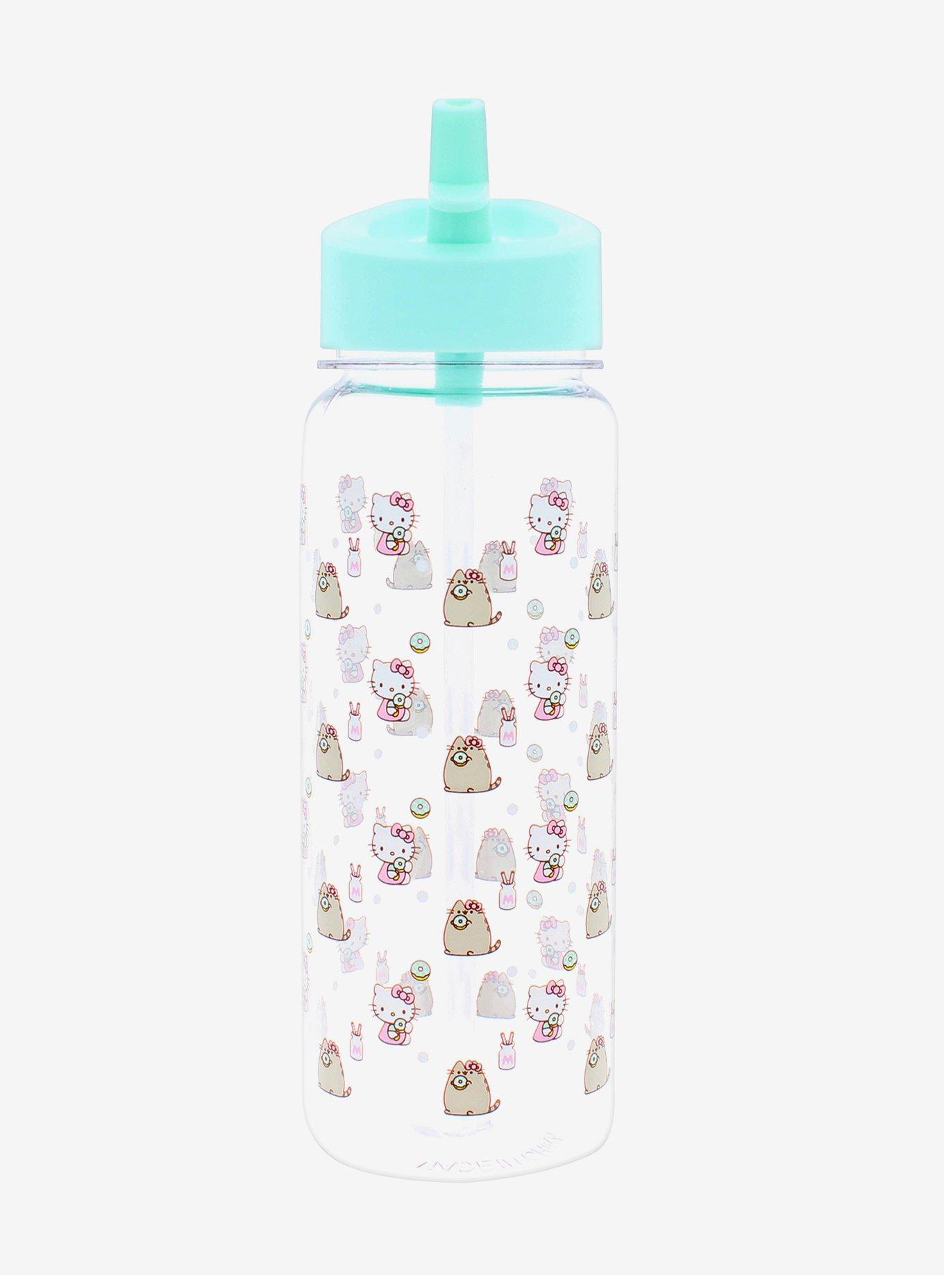 Hello Kitty x Pusheen Shatterproof Water Bottle with Pop-Up Straw