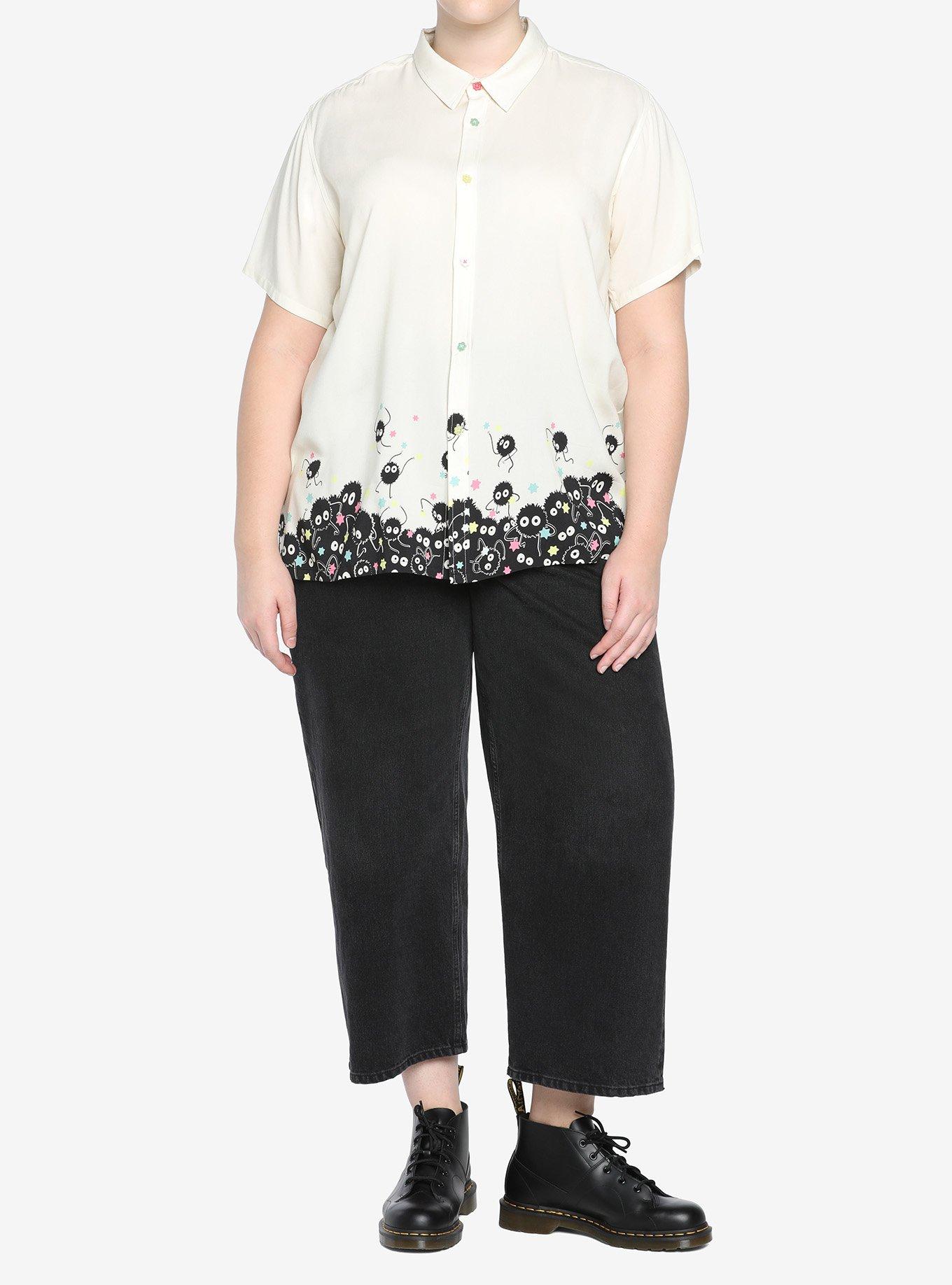 Her Universe Studio Ghibli Spirited Away Soot Sprite Woven Button-Up Plus Size, MULTI, alternate