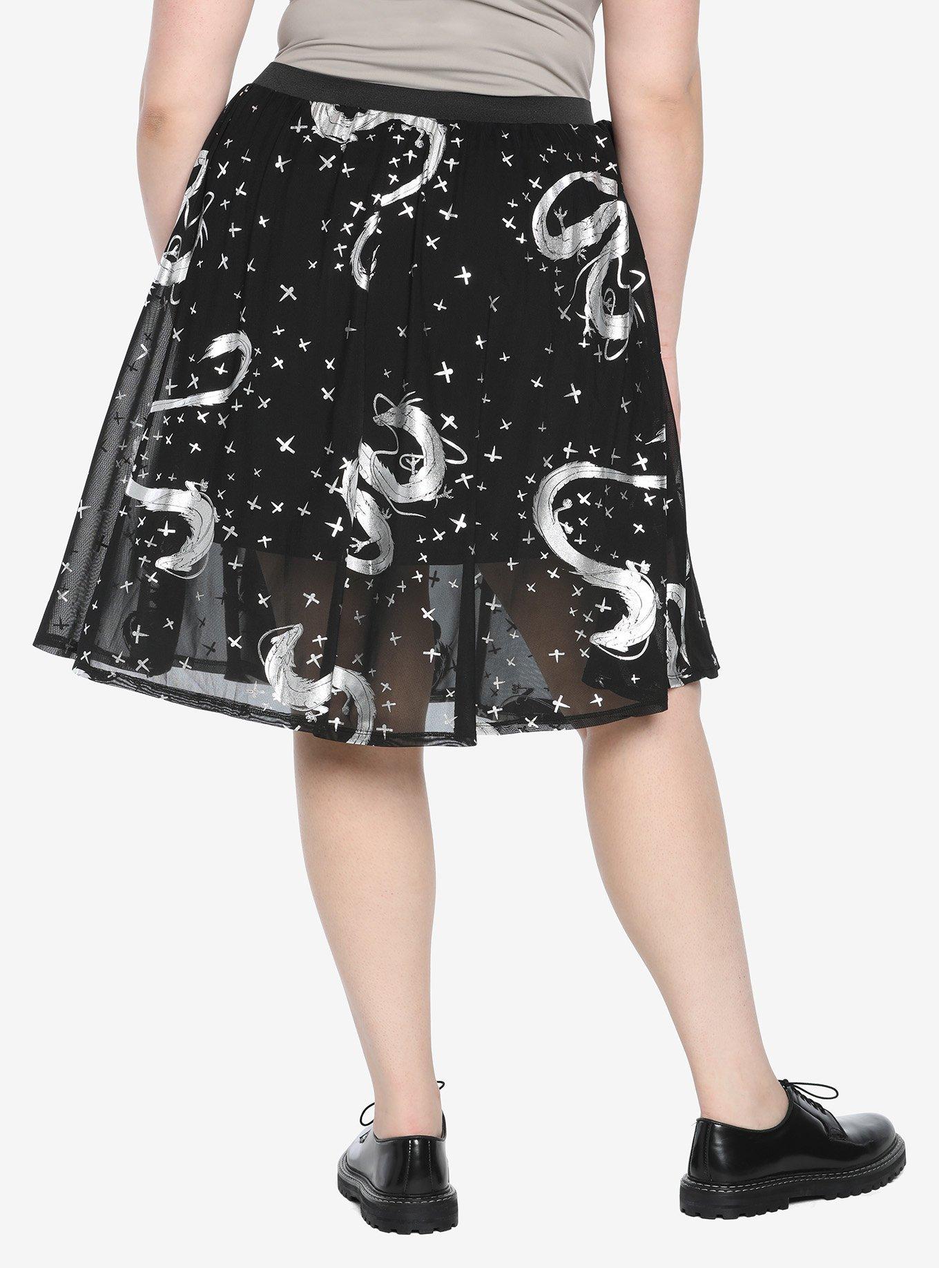 Her Universe Studio Ghibli Spirited Away Haku Mesh Skirt Plus Size, MULTI, alternate