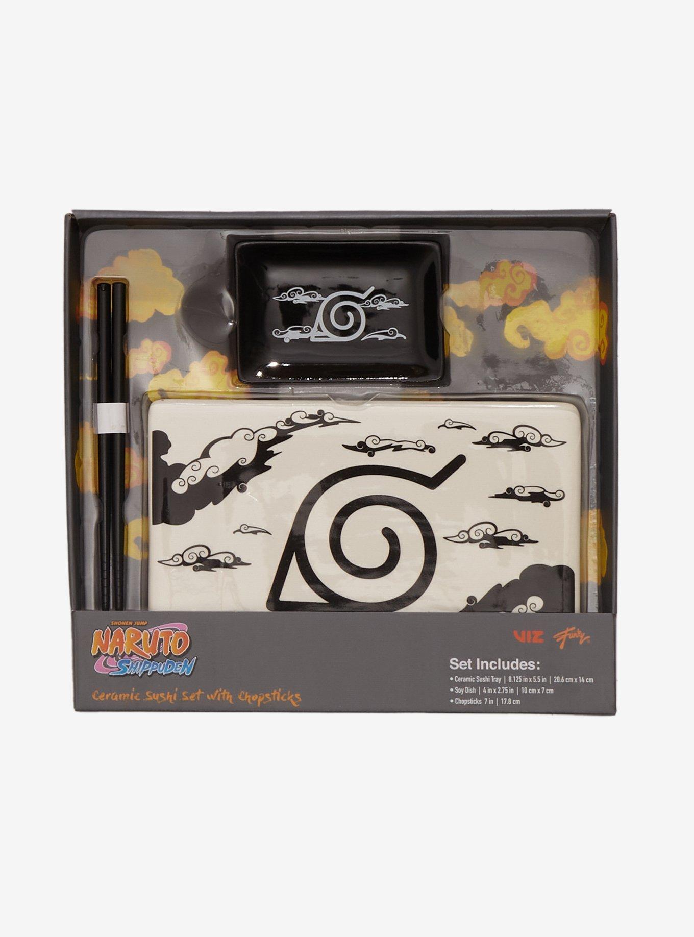 Naruto Shippuden Black & White Sushi Set With Chopsticks, , alternate