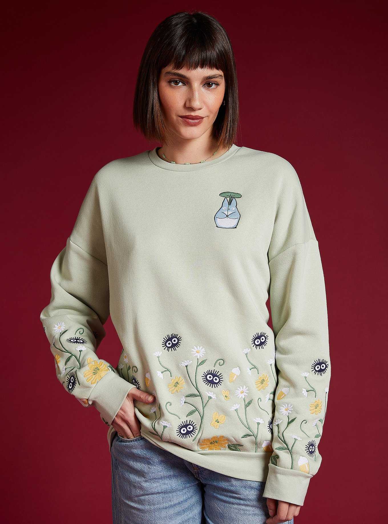 Our Universe My Neighbor Totoro Forest Spirits Embroidered Crewneck - BoxLunch Exclusive, , hi-res