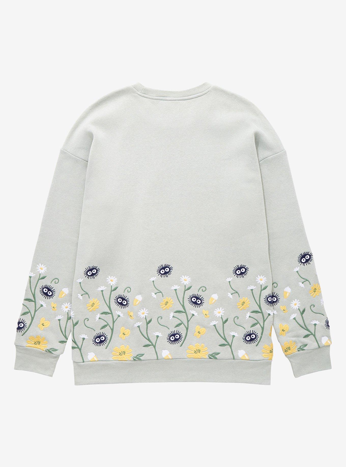 Our Universe My Neighbor Totoro Forest Spirits Embroidered Crewneck - BoxLunch Exclusive, SAGE, alternate