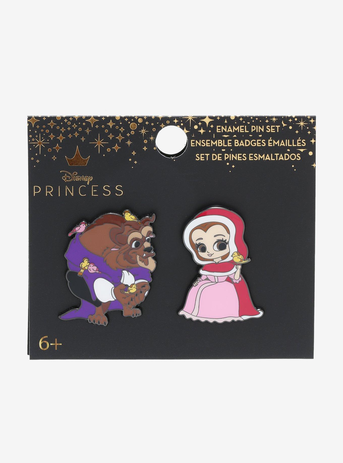 Loungefly Disney Beauty And The Beast Winter Beast & Belle Chibi Enamel Pin Set, , alternate