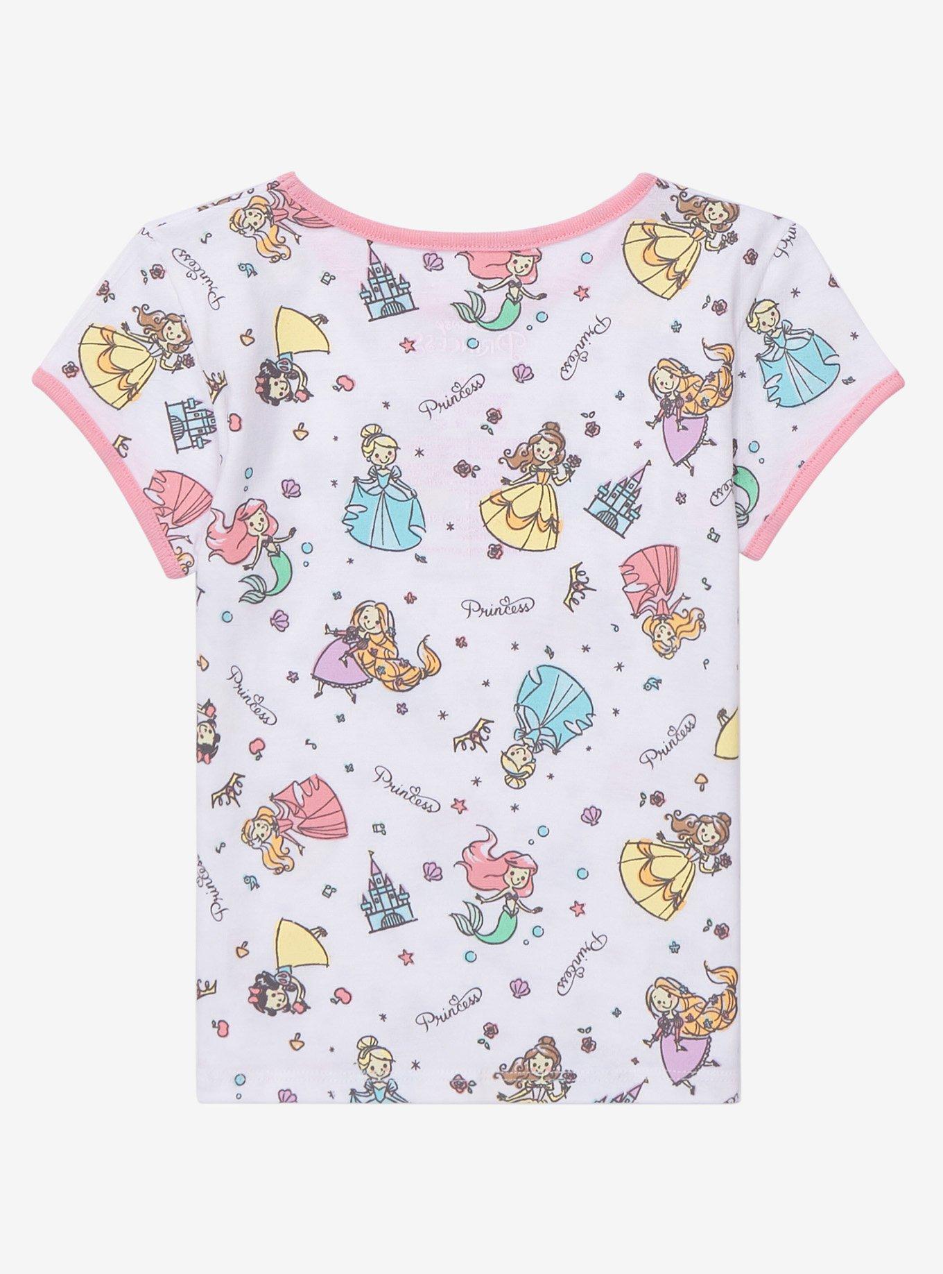 Disney Princess Doodle Allover Print Toddler T-Shirt - BoxLunch Exclusive, OFF WHITE, alternate